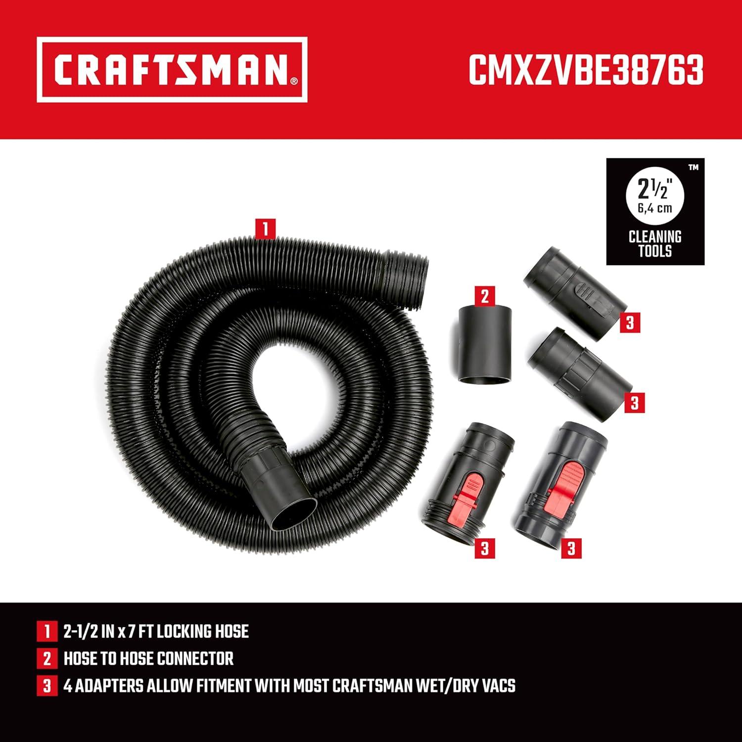 Industrial-Grade Black Wet Dry Vacuum Hose Attachment Kit