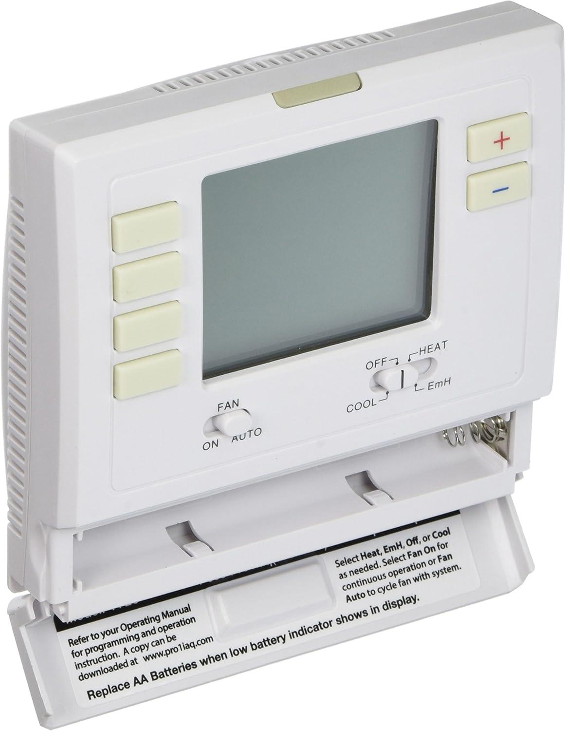 PRO1 IAQ T725 Programmable 2H/1C Digital Heat Pump Thermostat with 4 sq. in. Display