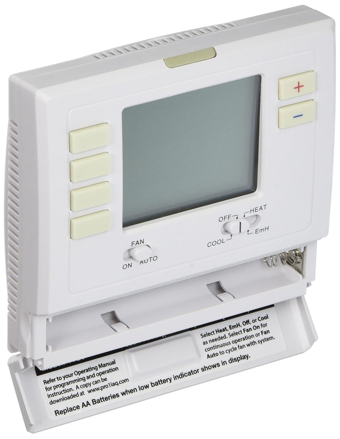 PRO1 IAQ T725 Programmable 2H/1C Digital Heat Pump Thermostat with 4 sq. in. Display