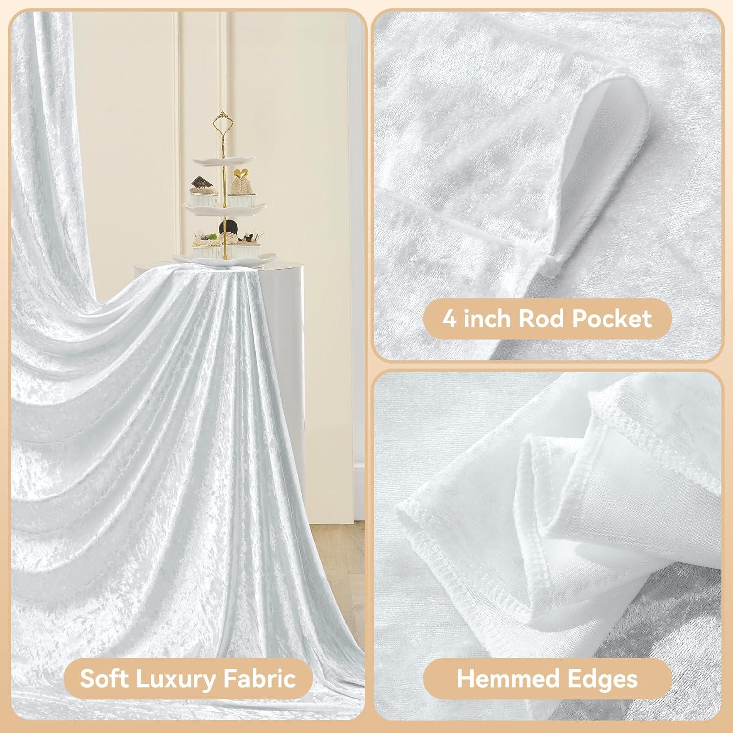 10x10ft White Backdrop Curtain for Parties Wrinkle Free Wedding Baby Curtain Backdrops for Birthday Party