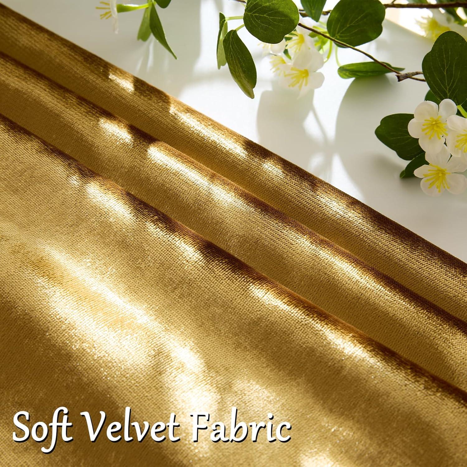 GIGIZAZA Gold Velvet Decorative 20x20 Throw Pillow Covers for Sofa Bed 2 Pack Soft Cushion Cover