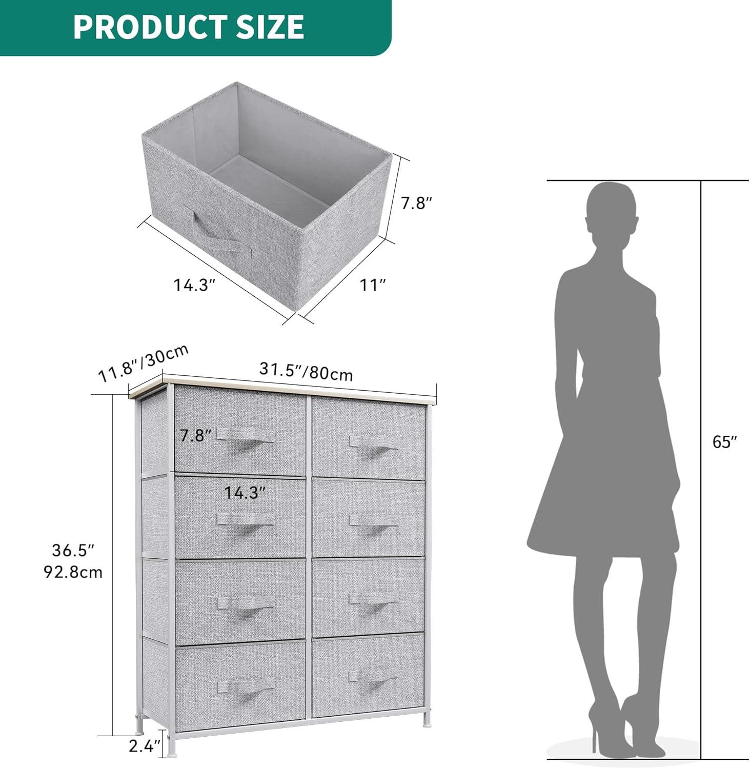 YITAHOME 8 Drawers Dresser Bedroom Unit Shelf Organizer Storage Tower Cabinet