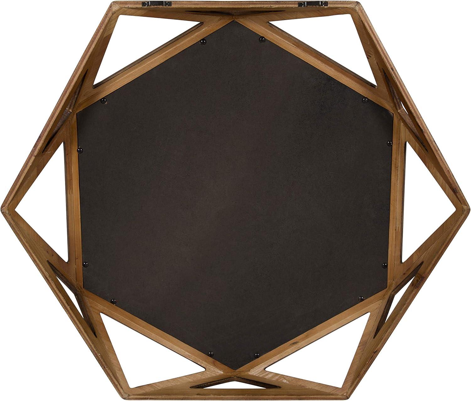 27" Cortland Hexagon Wall Mirror Brown - Kate & Laurel All Things Decor