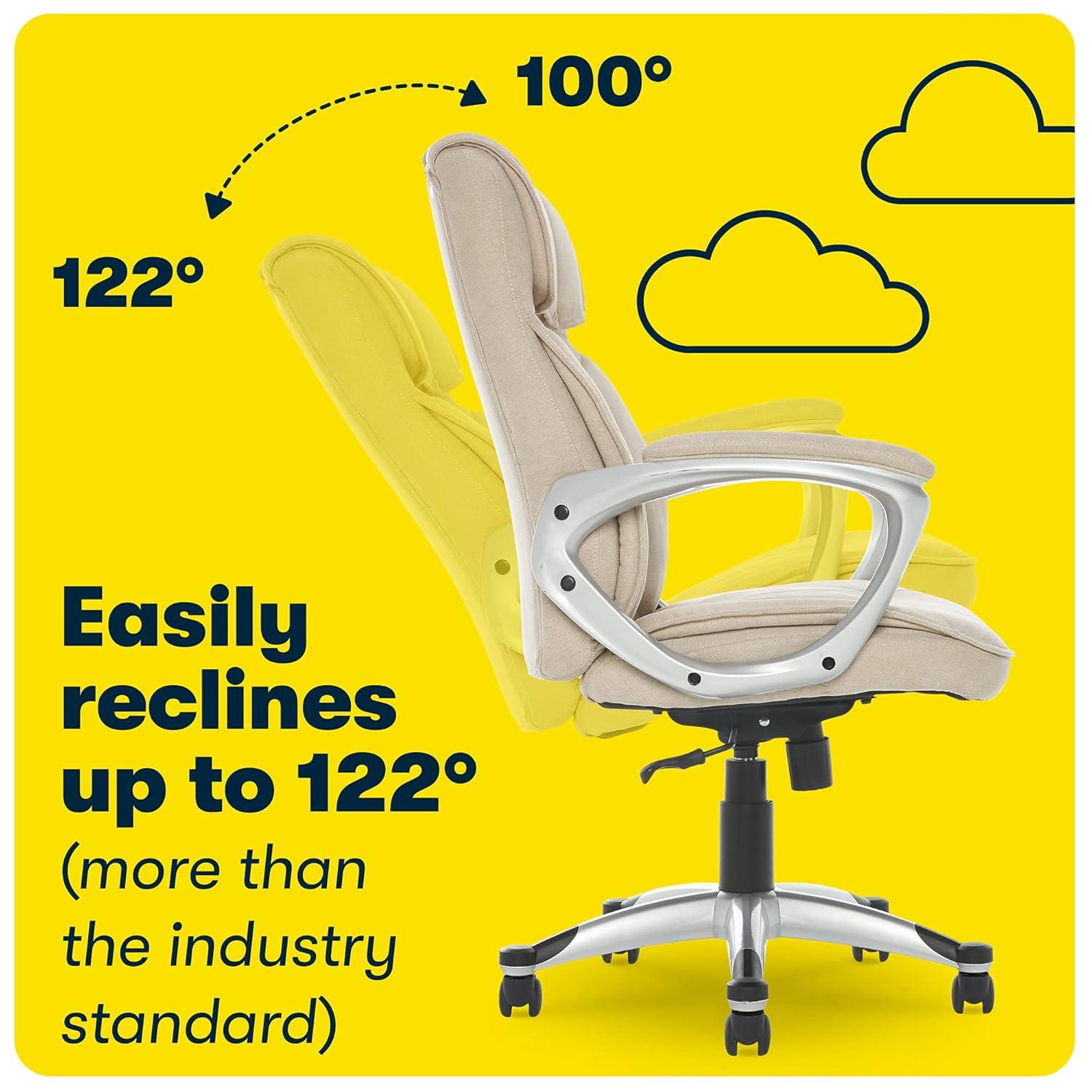 Serta Serta Hannah Executive Office Chair, Ergonomic Lumbar Support, Firm Seat Cushion, Deep Body Pillows