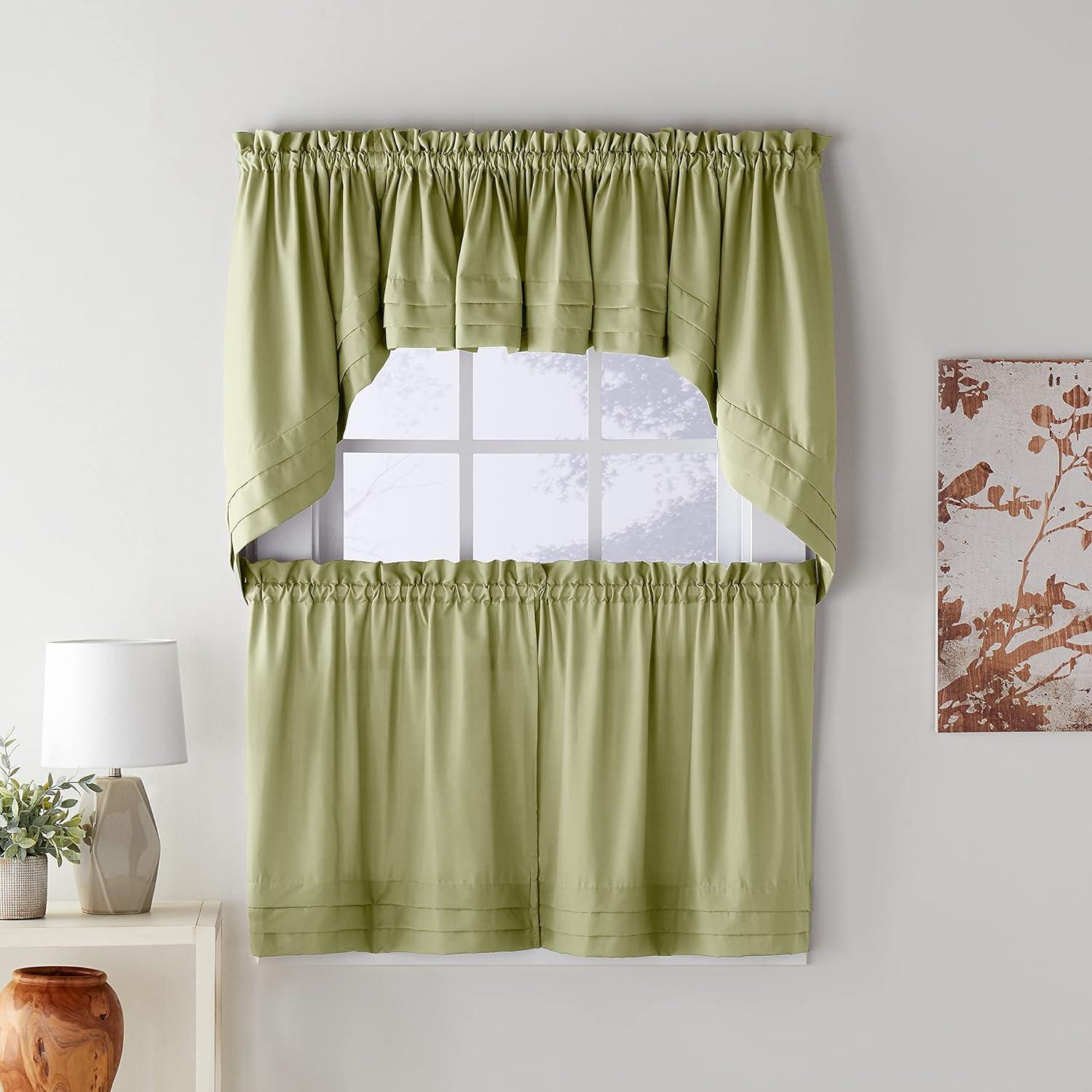 SATURDAY KNIGHT LTD Rod Pocket Light Filtering Valances, 57 in x 45 in 2 Panels