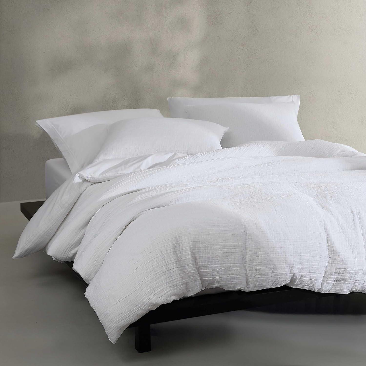 Calvin Klein Washed Texture Solid Cotton Duvet Cover Set