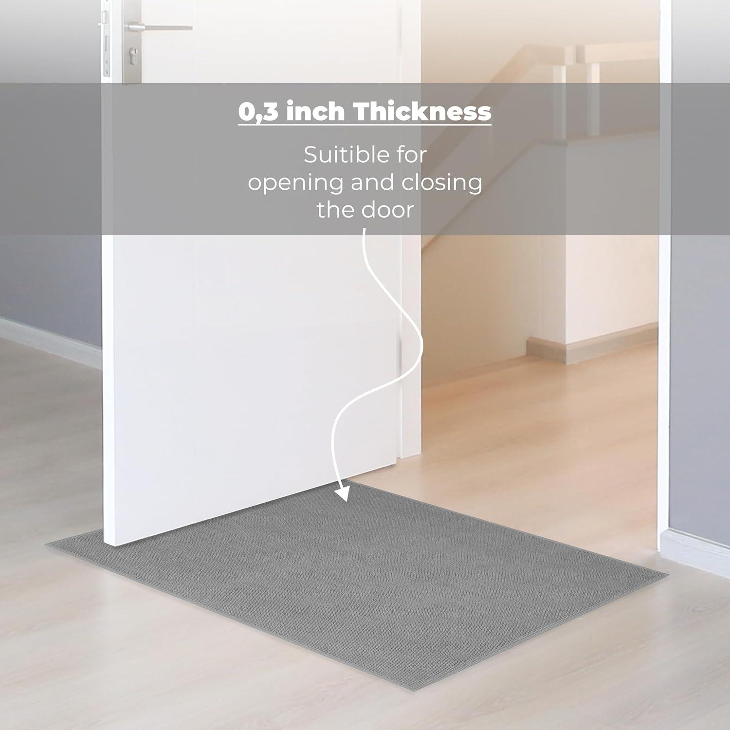 American Soft Linen 100% Cotton Bath Mat Rugs, 20x34 inches Slip Resistant Bottom Base Bath Mats for Bathroom, Rockridge Grey