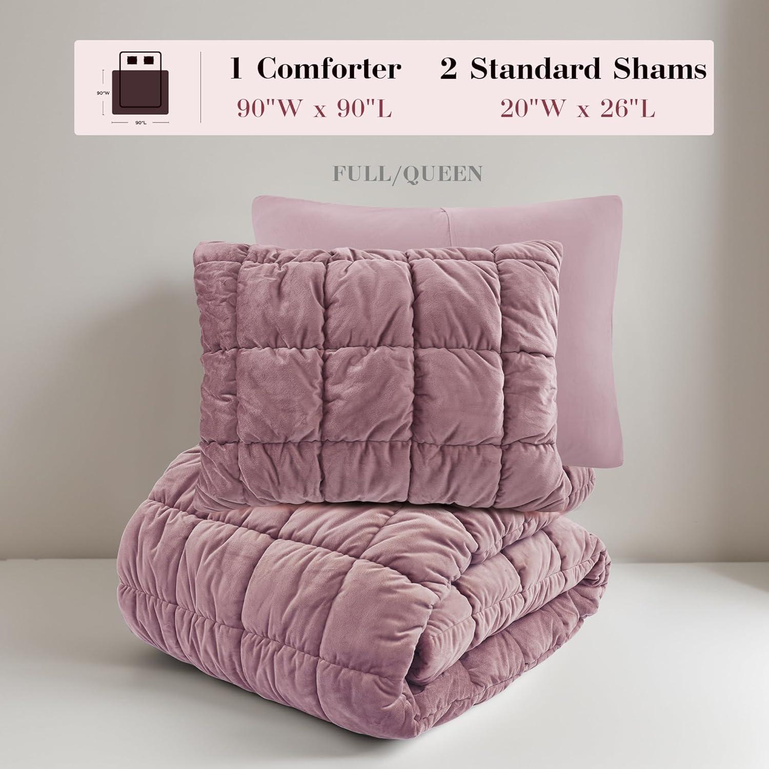 Intelligent Design Velvet Dream Puff Velvet Comforter Set