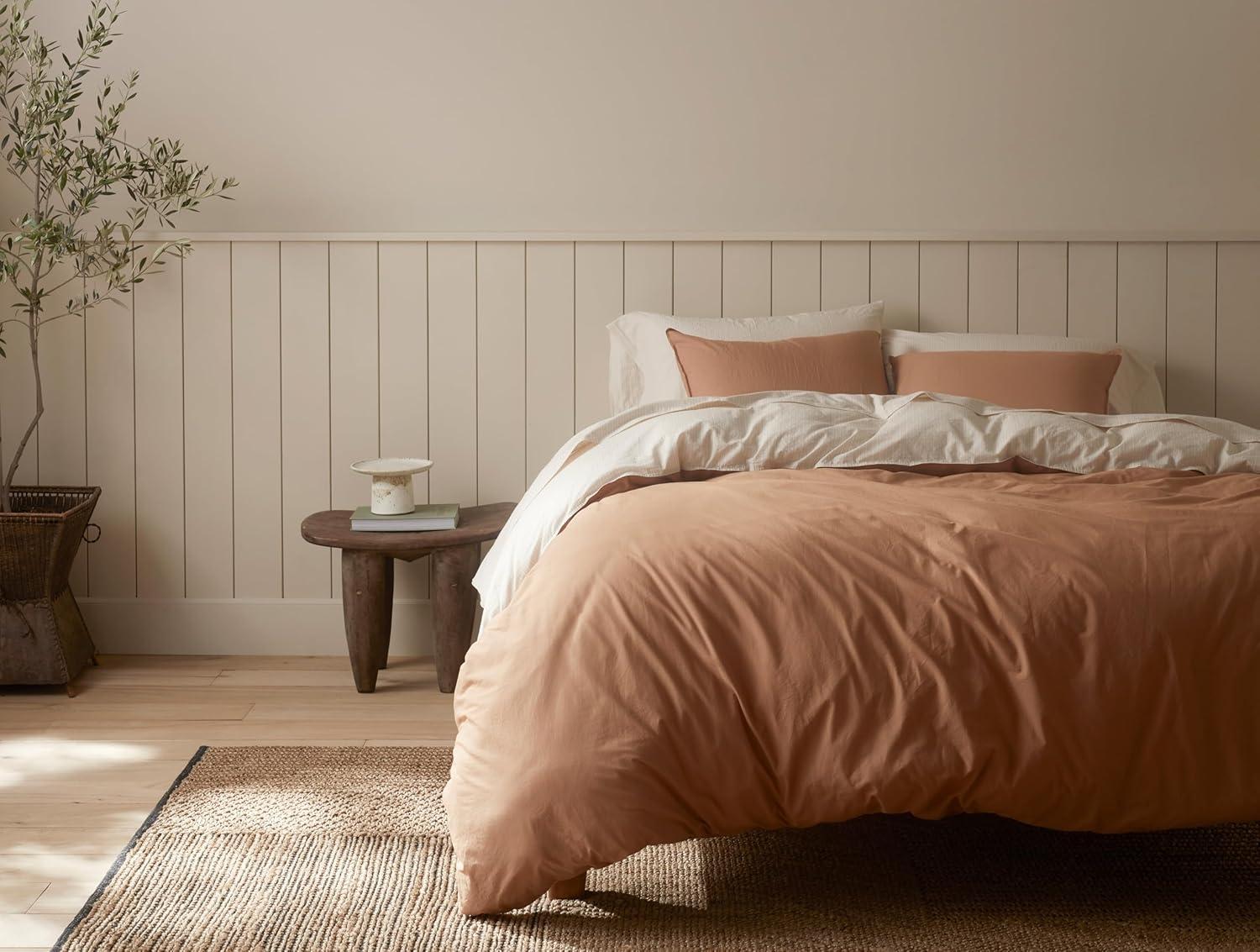 Coyuchi Organic Crinkled Percale Duvet Cover