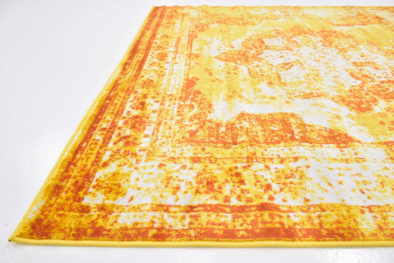 Unique Loom Sofia Collection Alfombra - Salle Garnier (6' 1" Cuadrado Naranja/amarillo)