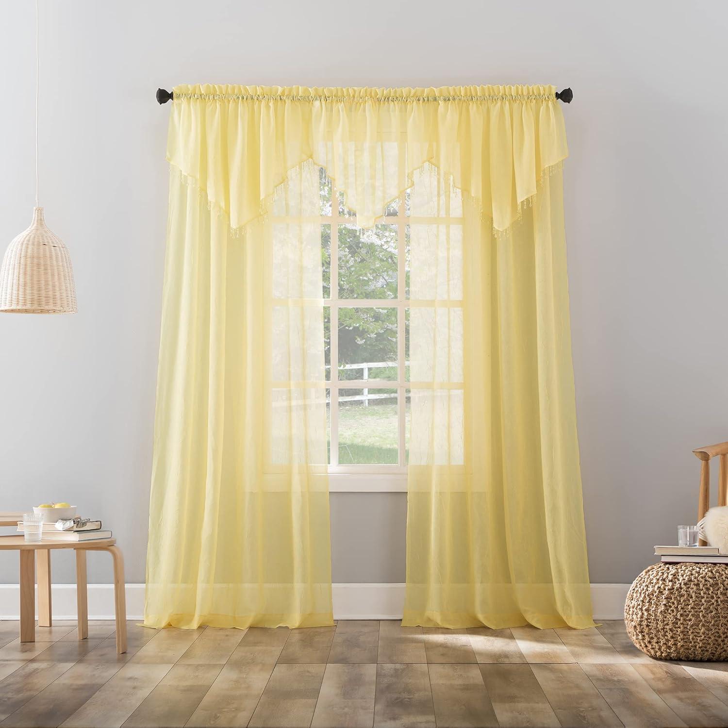 Erica Crushed Sheer Voile Rod Pocket Curtain Panel - No. 918