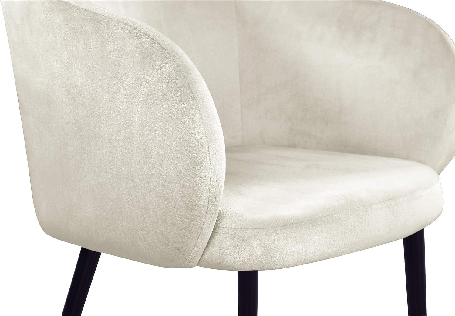 Meridian Furniture Louise Velvet Dining Chair in Cream