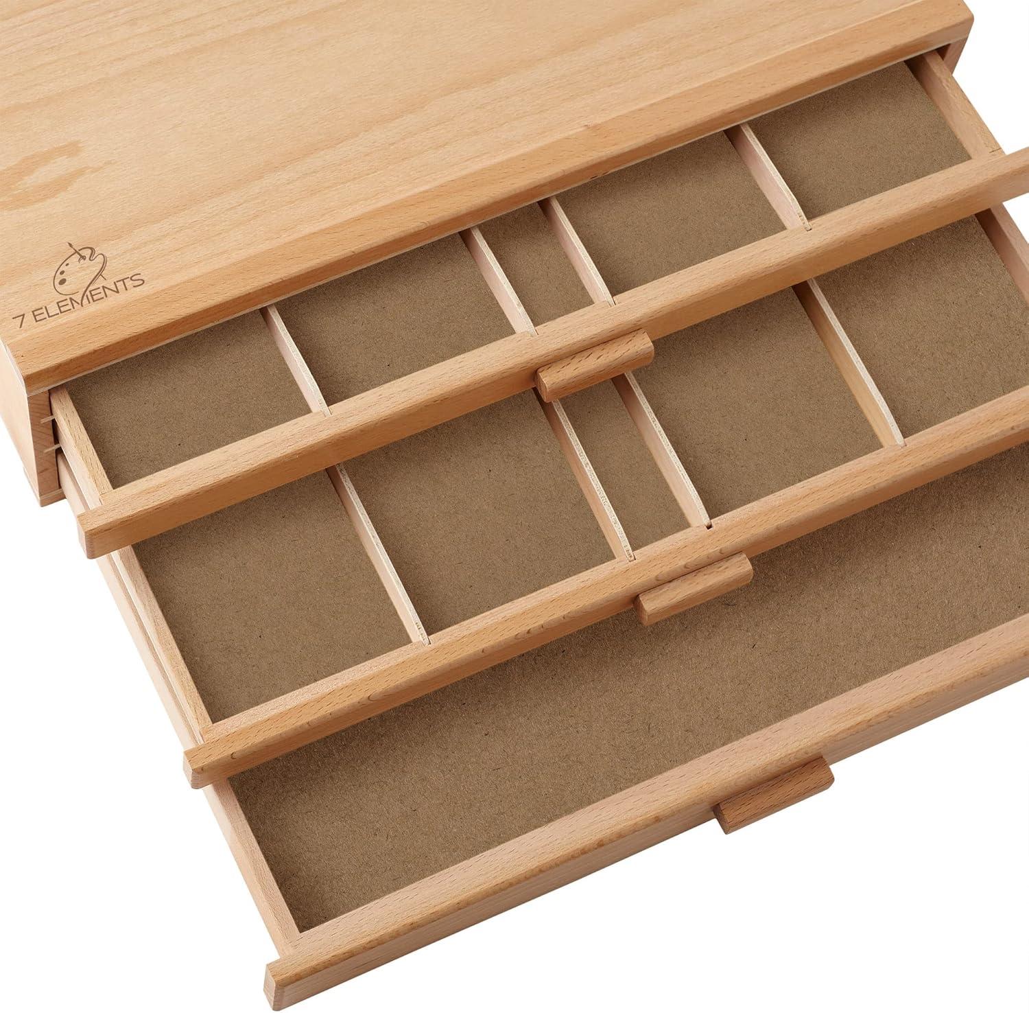 3 Drawer Beechwood Art Supply Holder