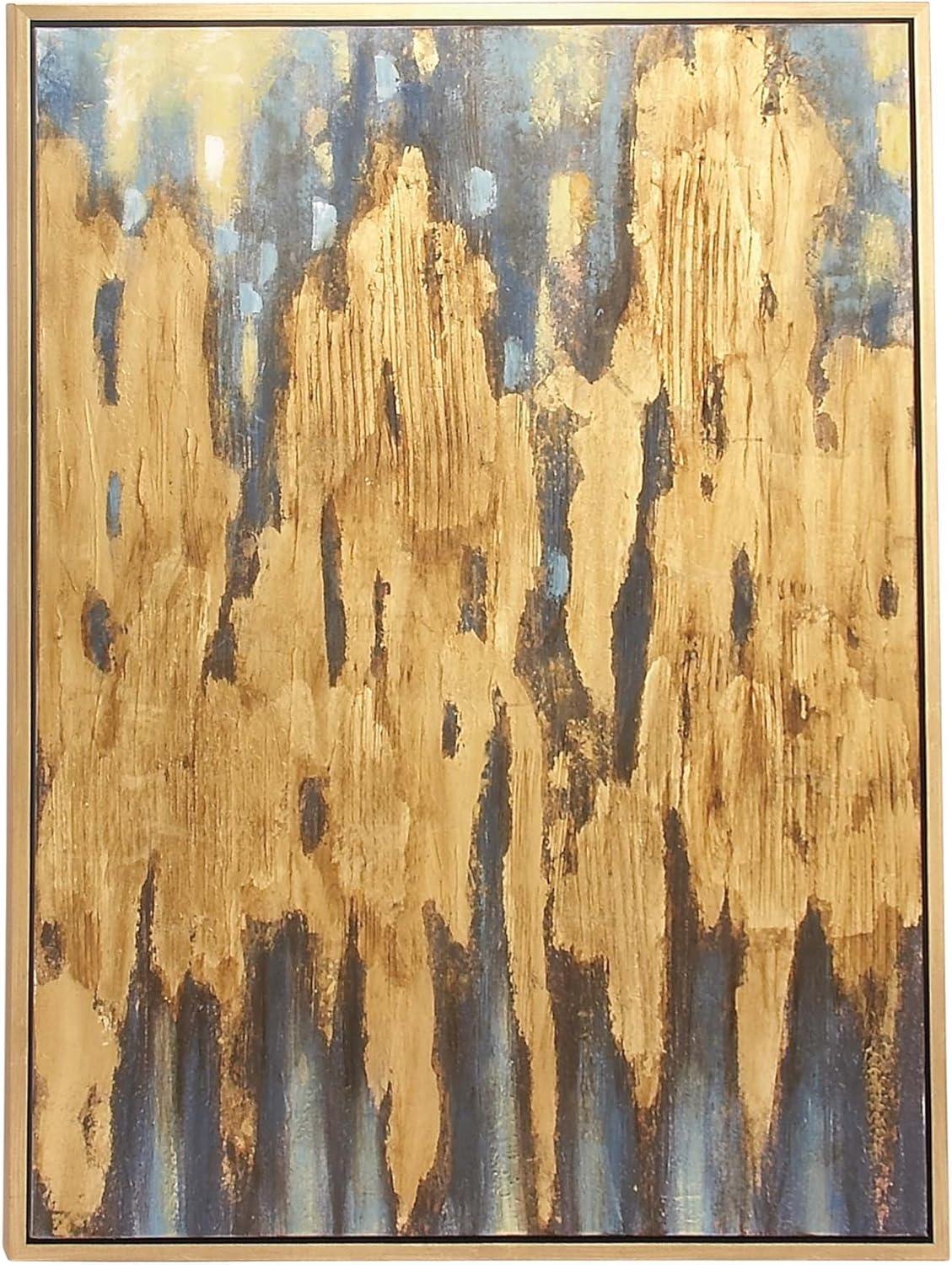 36" x 47" Gold Leaf Embellished Abstract Canvas Wall Art