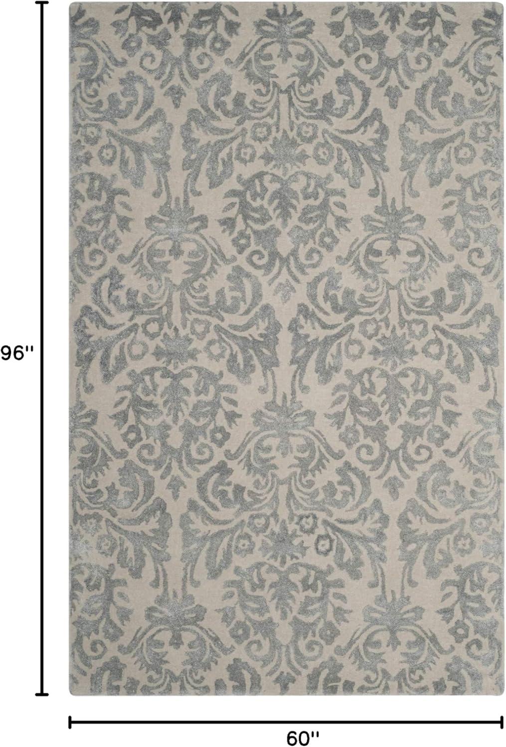 Bella BEL156 Hand Tufted Area Rug - Ivory/Silver - 5'x8' - Safavieh.