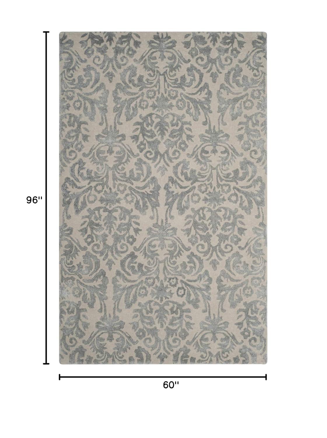Bella BEL156 Hand Tufted Area Rug - Ivory/Silver - 5'x8' - Safavieh.