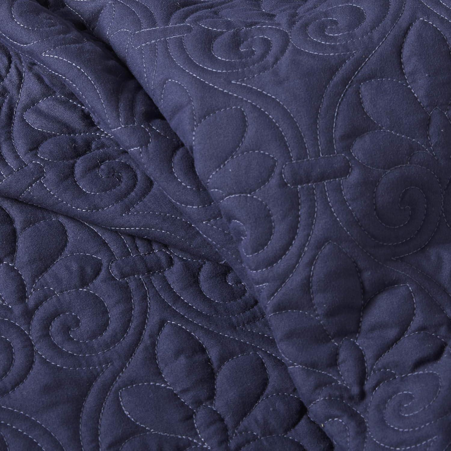 Madison Park Quebec 3 Piece Split Corner Pleated Quilted Bedspread