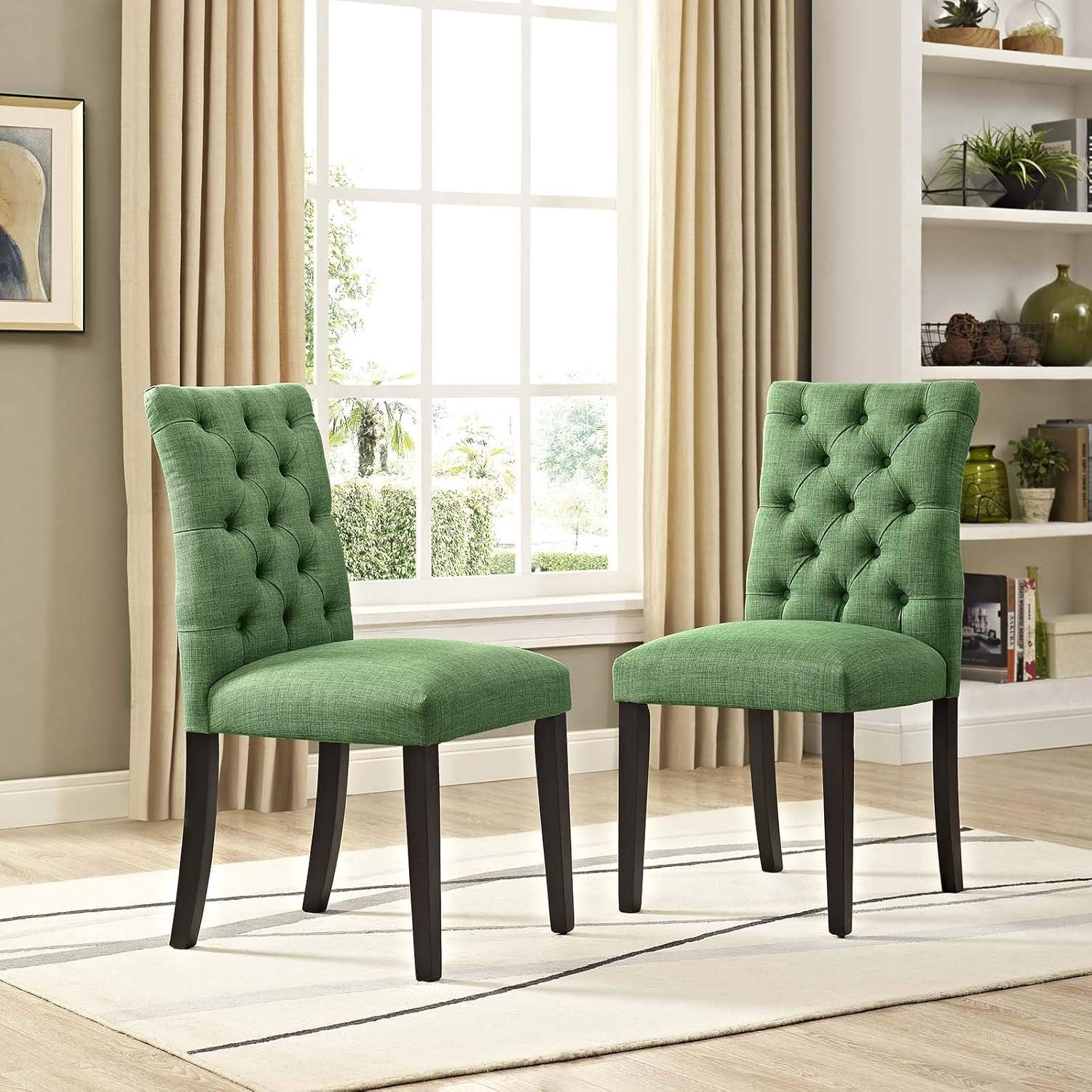 Kelly Green Tufted Upholstered Parsons Side Chair