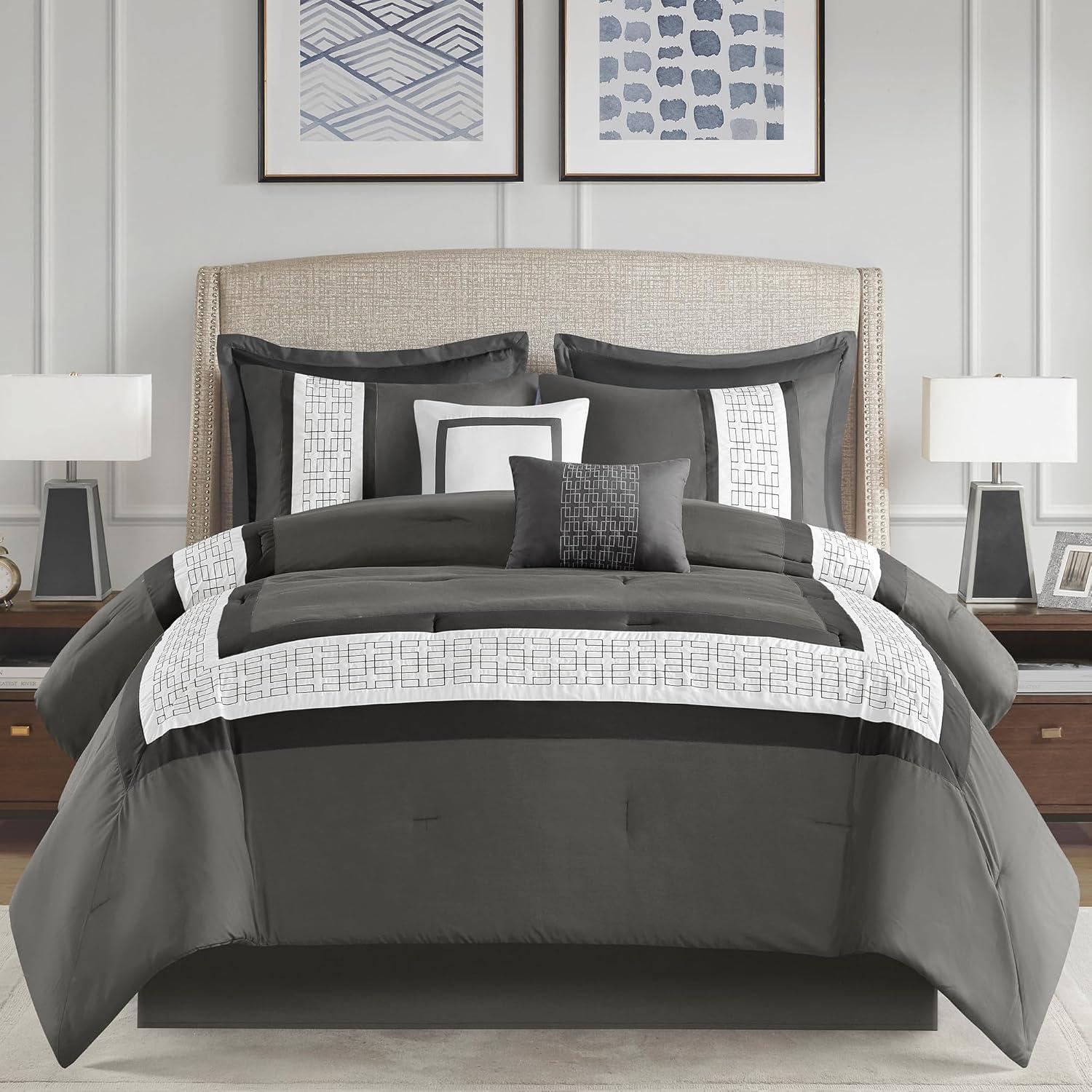 510 Design 8 Piece Embroidered Comforter Set
