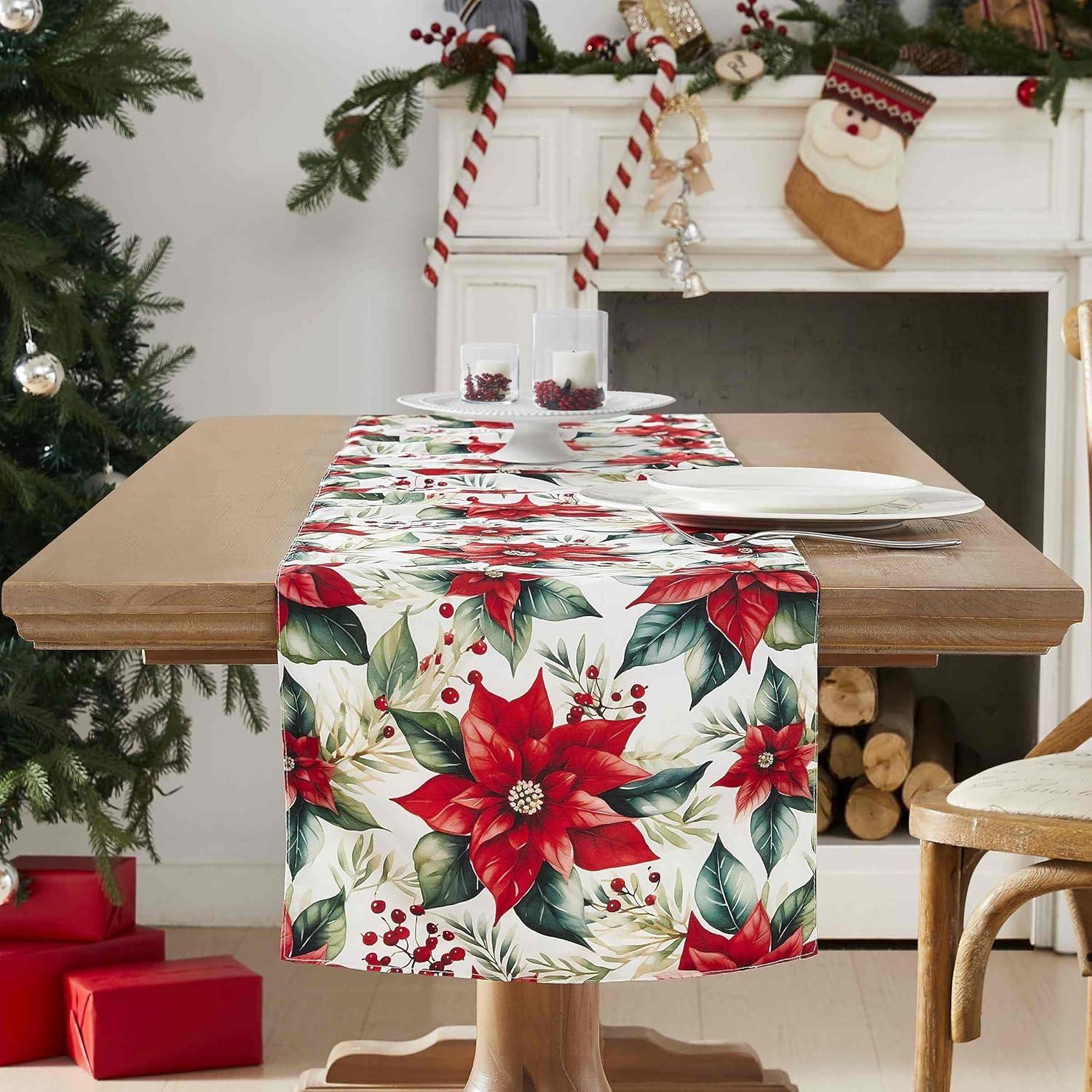 Avanti Linens Poinsettia 72" Runner-Multicolor