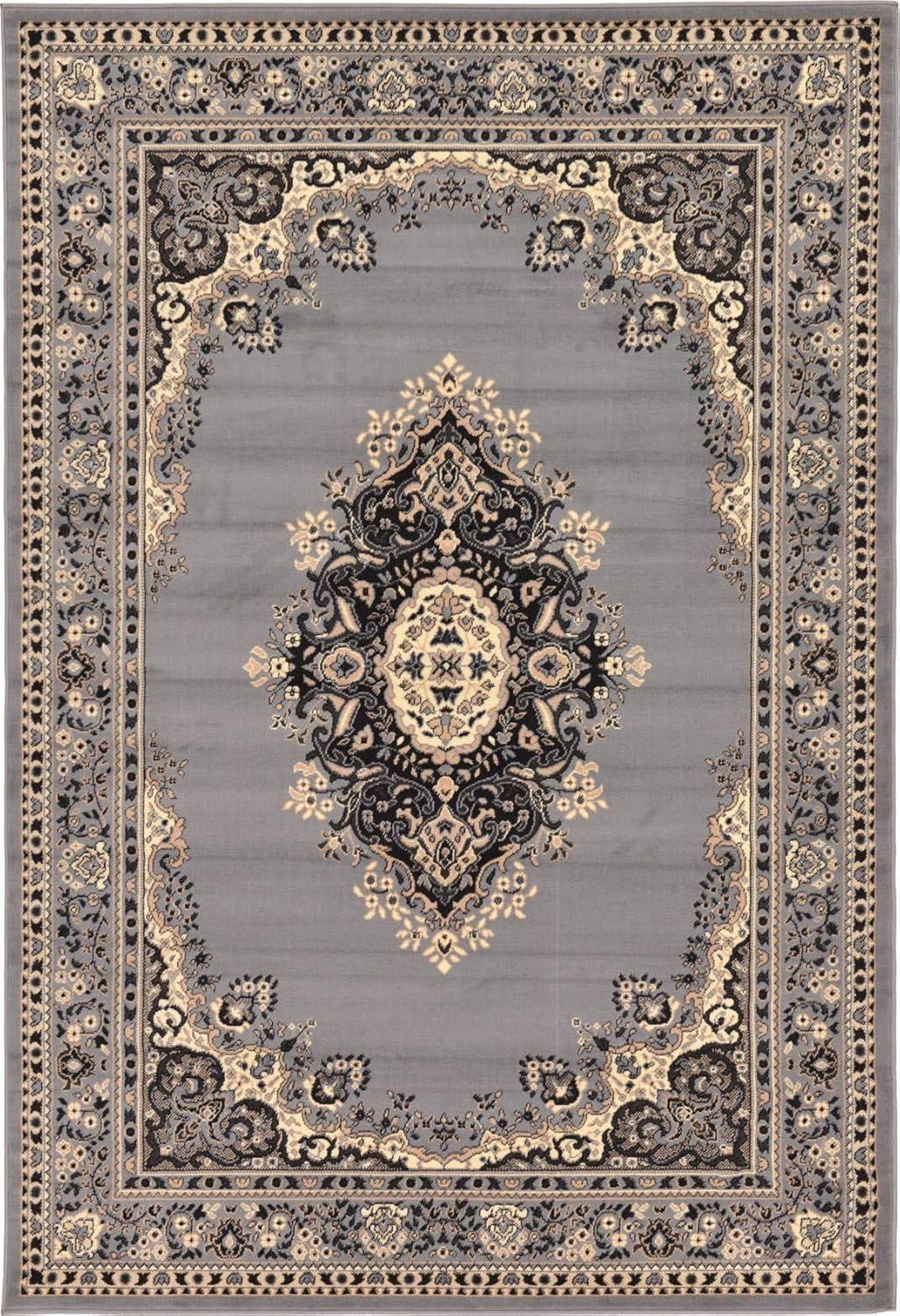 Rugs.com Amaya Collection Rug – 6' x 9' Ivory Medium Rug Perfect For Bedrooms, Dining Rooms, Living Rooms