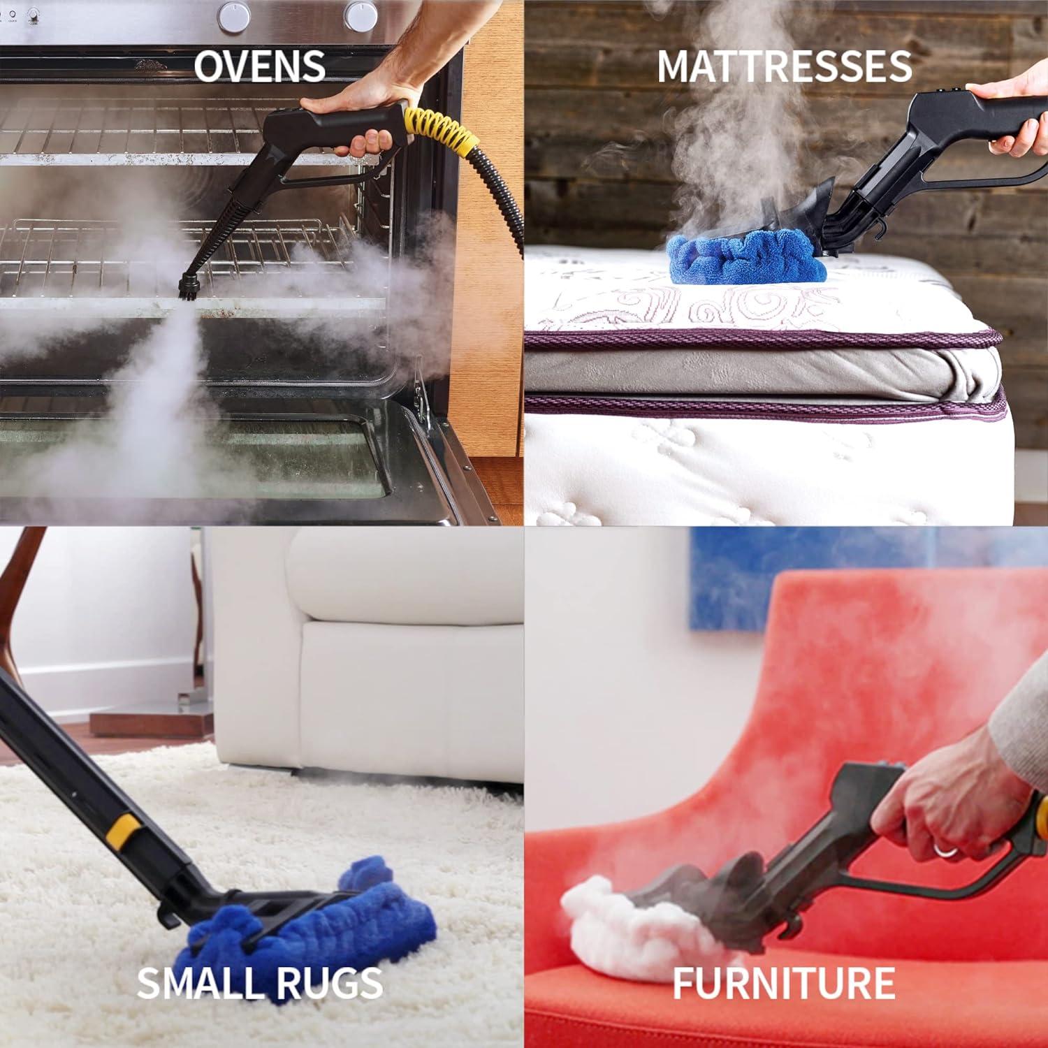TOSCA™ Steam Cleaner by Dupray. A commercial-grade steam cleaner with enamel-coated steel case and intuitive digital interface. 1600w of power for car detailing, grout cleaning, & tile restoration.