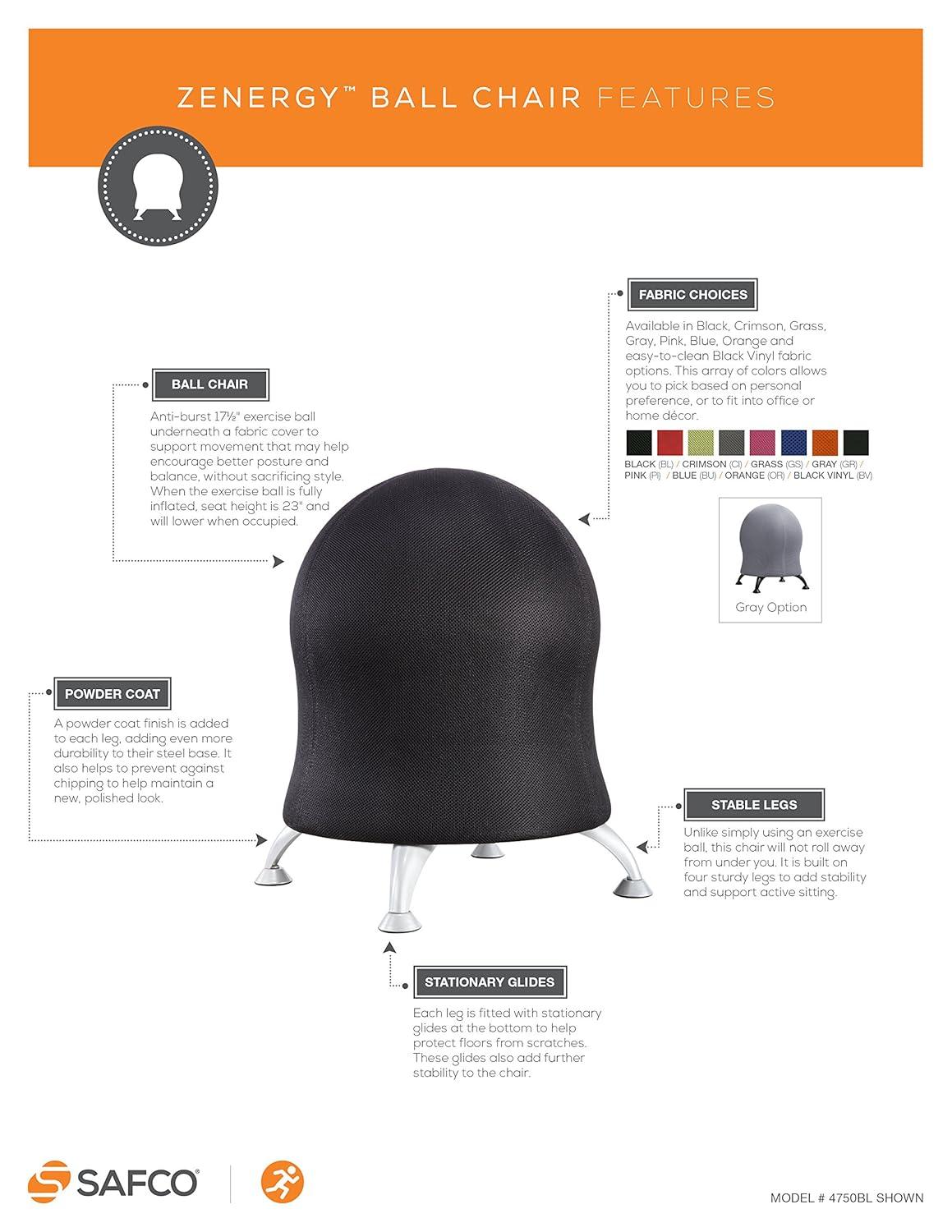 Safco Products Company Zenergy Exercise Ball Chair
