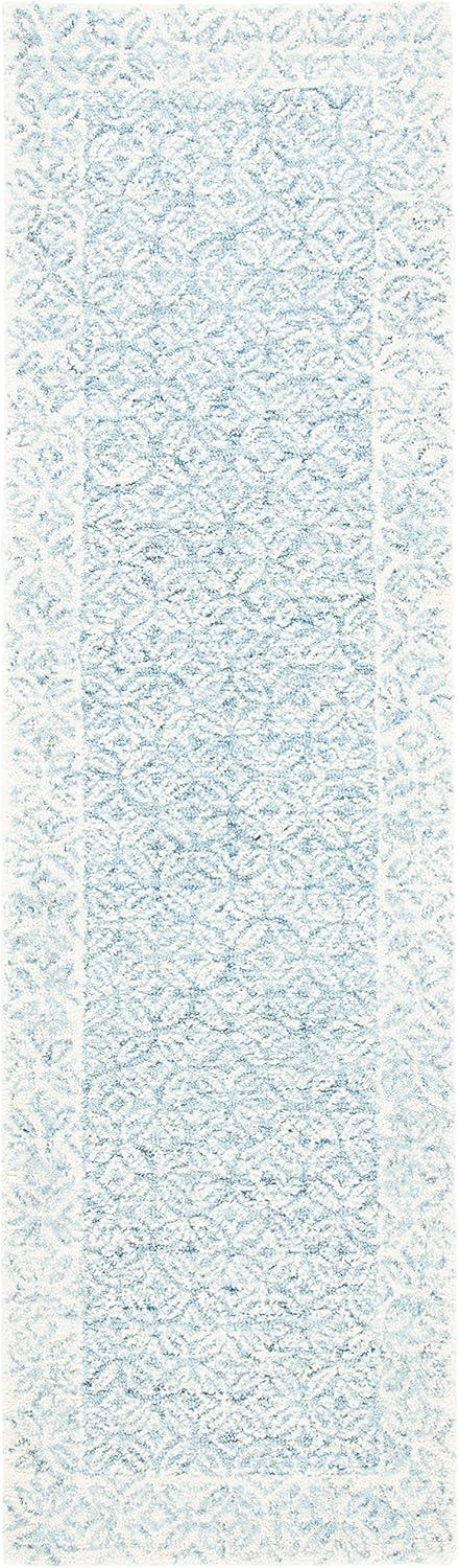 SAFAVIEH Abstract Annandale Geometric Runner Rug, Blue/Ivory, 2'3" x 12'