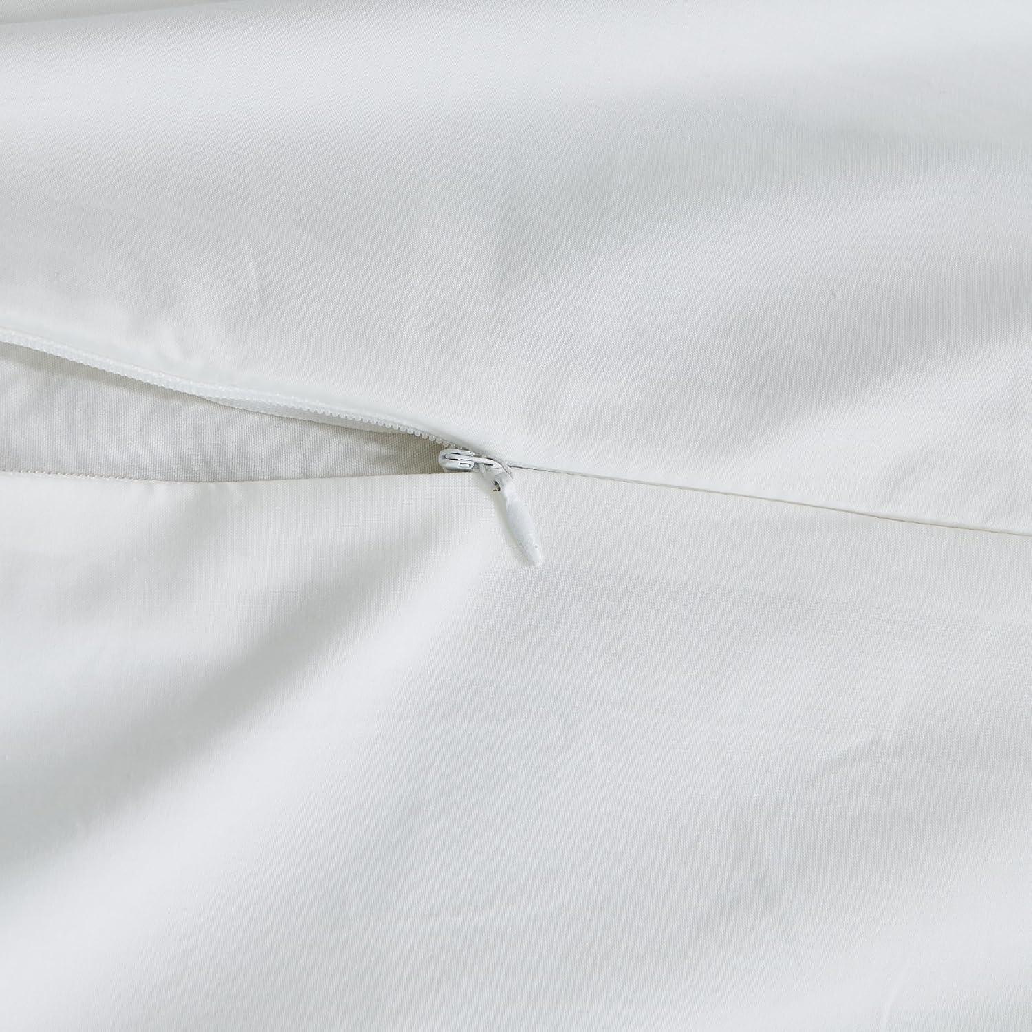 Great Bay Home Pima Cotton Percale Duvet Cover Set, Crisp & Cool, 2-Piece Set (Cloud, Twin / Twin XL)
