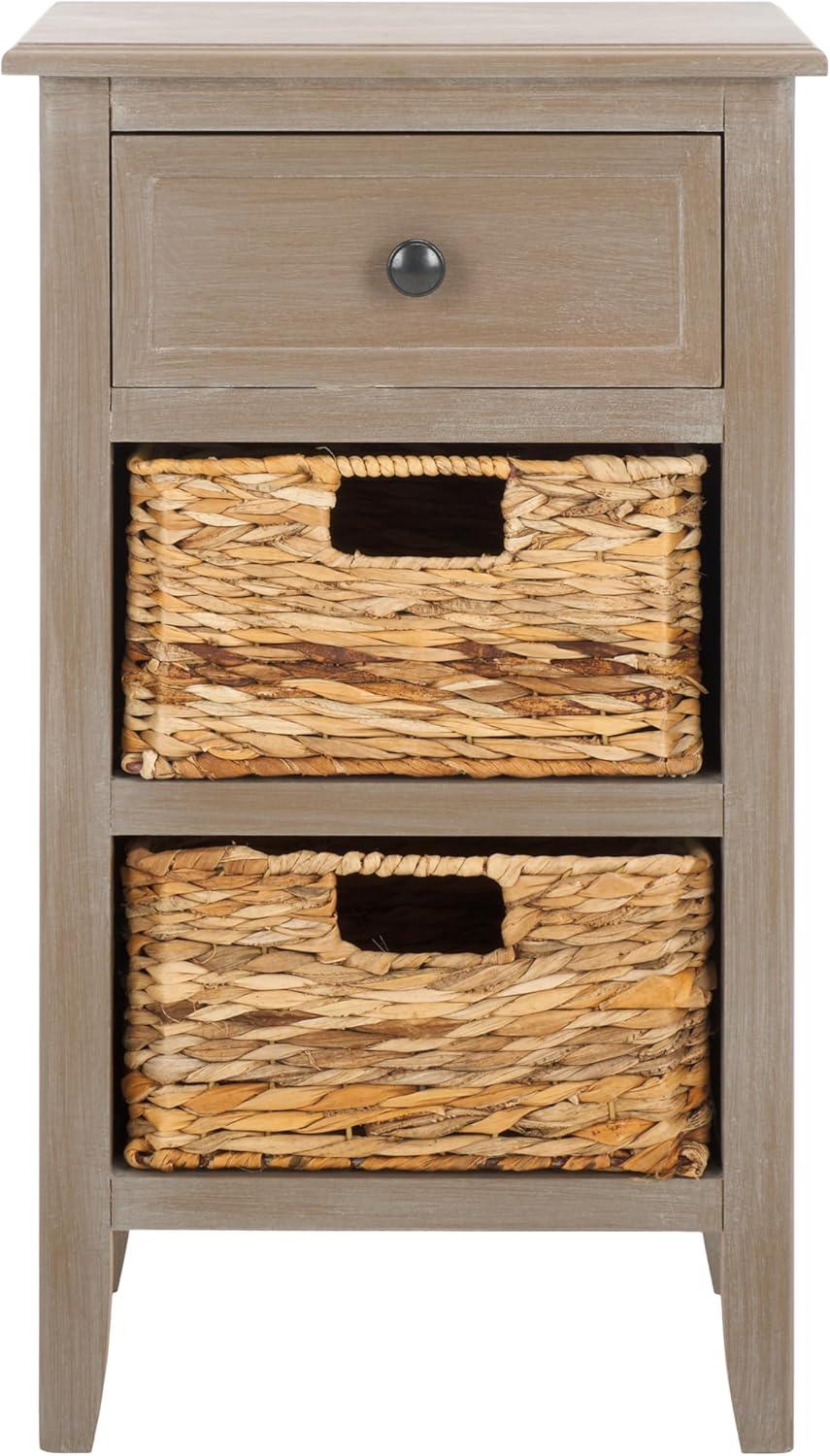 Everly Drawer Side Table - Taupe - Safavieh.
