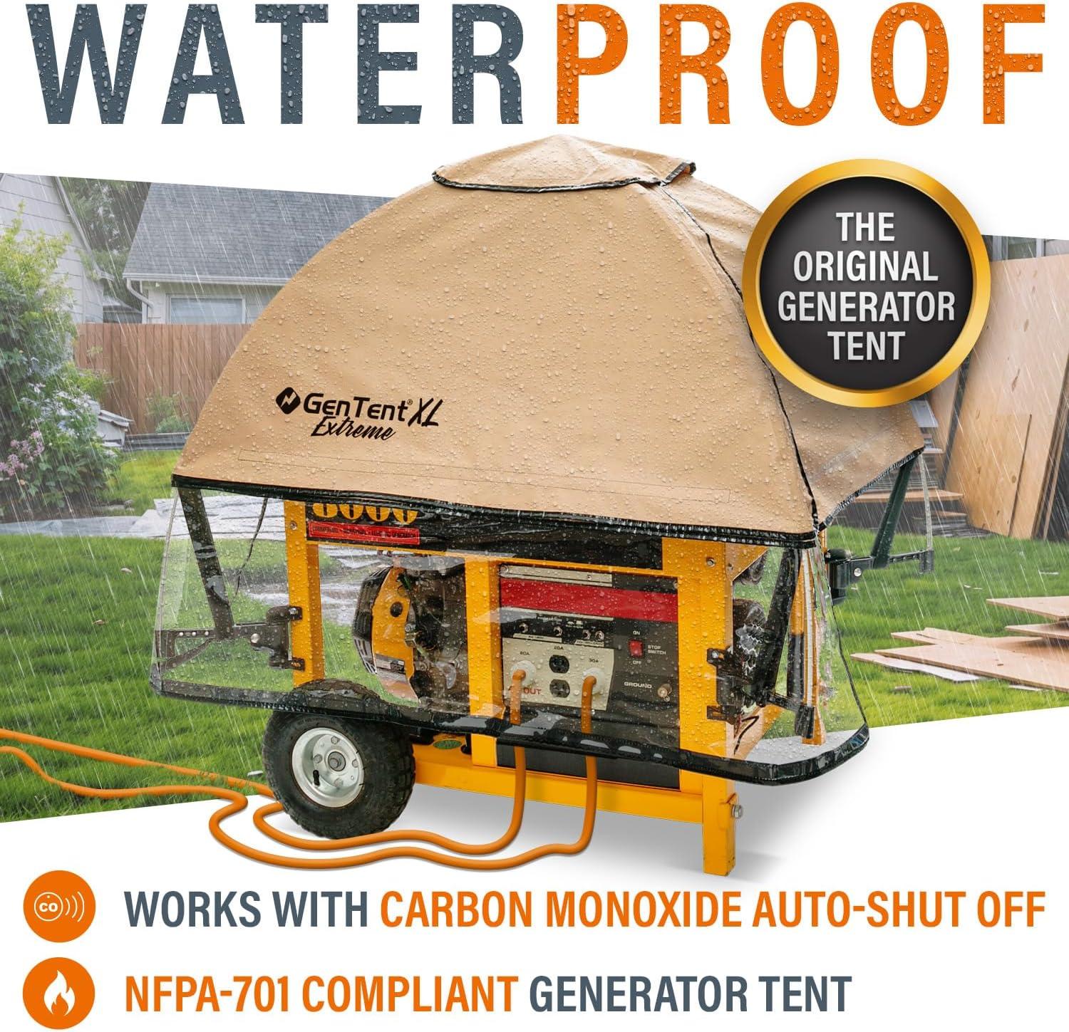 XL Generator Running Cover - Universal Kit (Extreme, Tan) - for Larger Open Frame Portable Generators