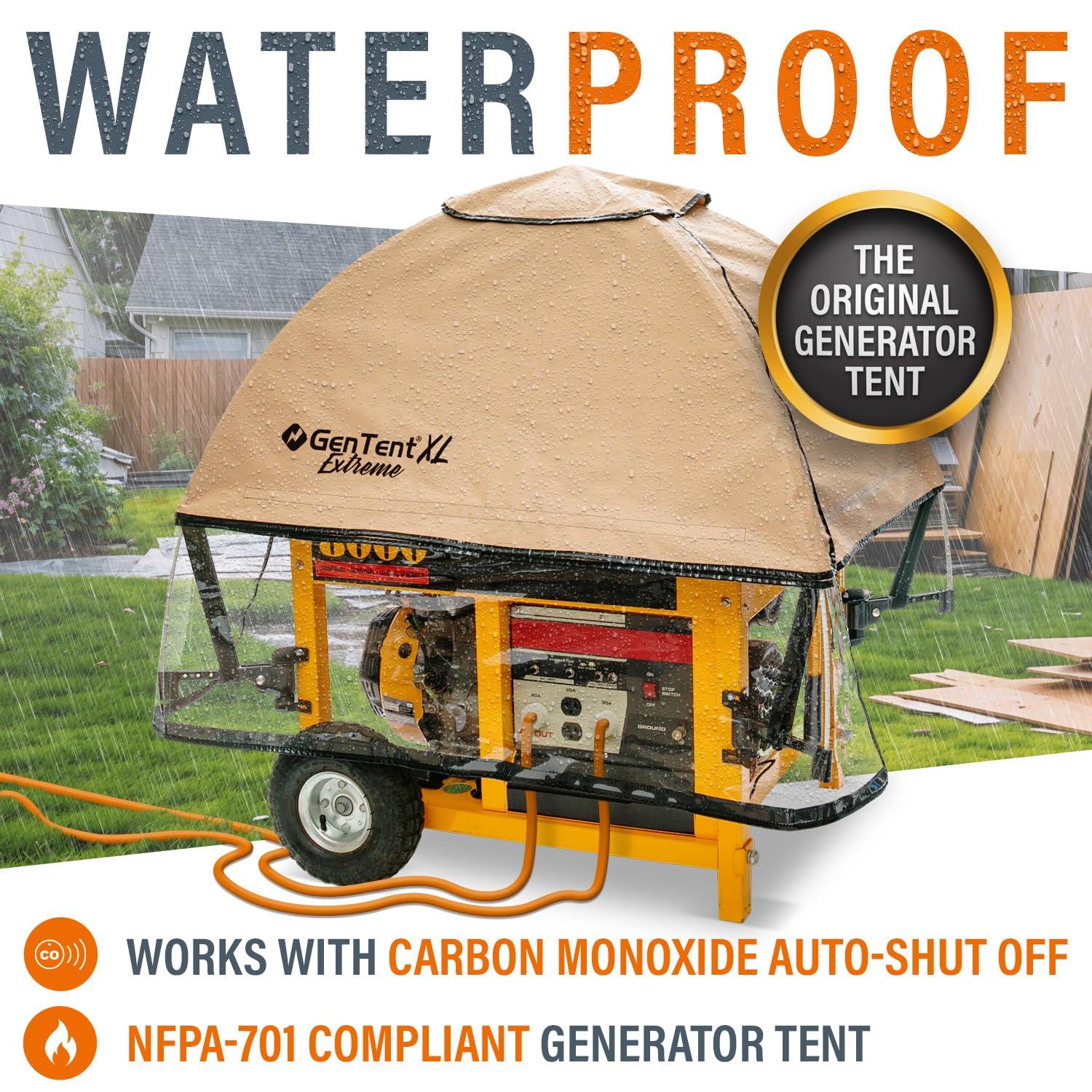 XL Generator Running Cover - Universal Kit (Extreme, Tan) - for Larger Open Frame Portable Generators