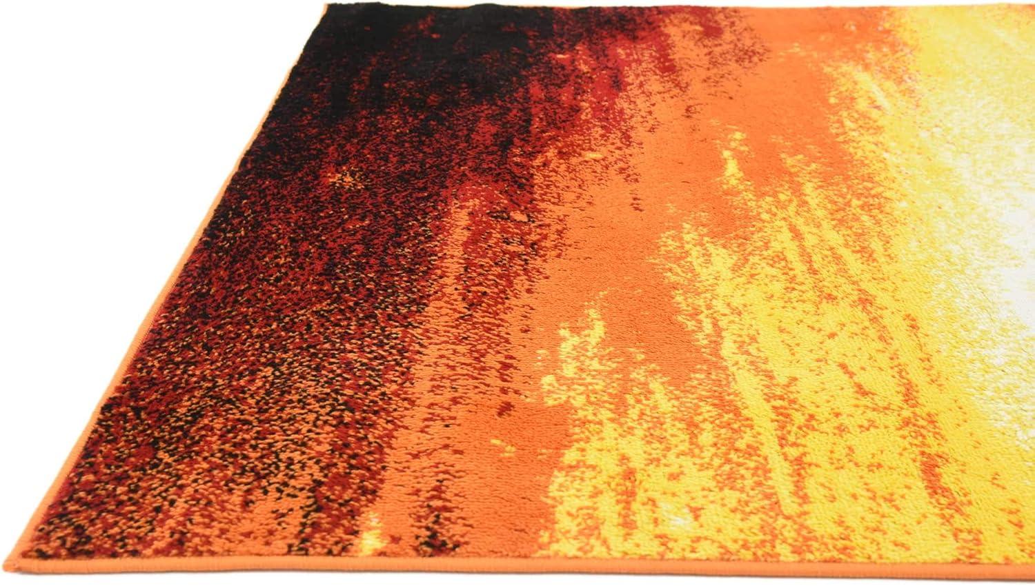 Unique Loom Metro Collection Area Rug - Sunlight (4' x 6' Rectangle Orange/Black)