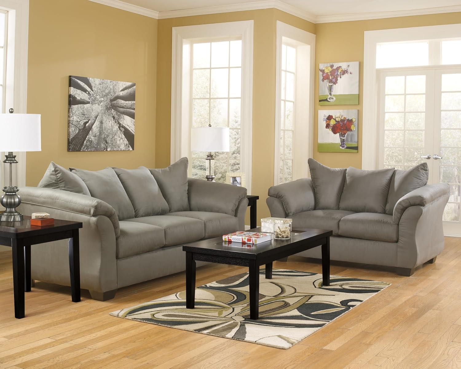 Signature Design by Ashley Darcy Fabric Loveseat in Cobblestone