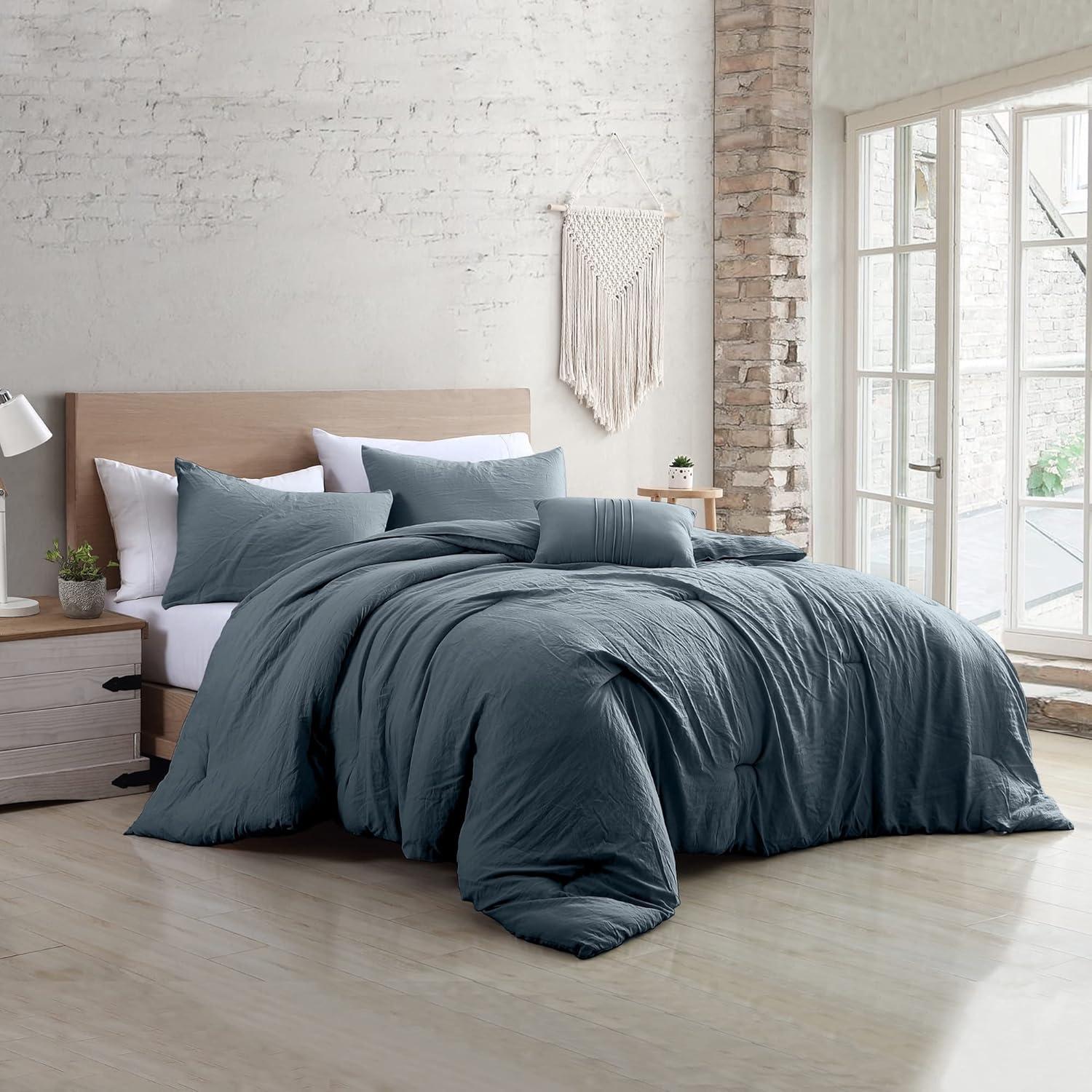 Modern Threads Modern Threads - Beck Comforter Set - Down Alternative Brushed Microfiber - Elegant All Season Bedspread Set - includes Comforter, Shams, & Decorative Pillow