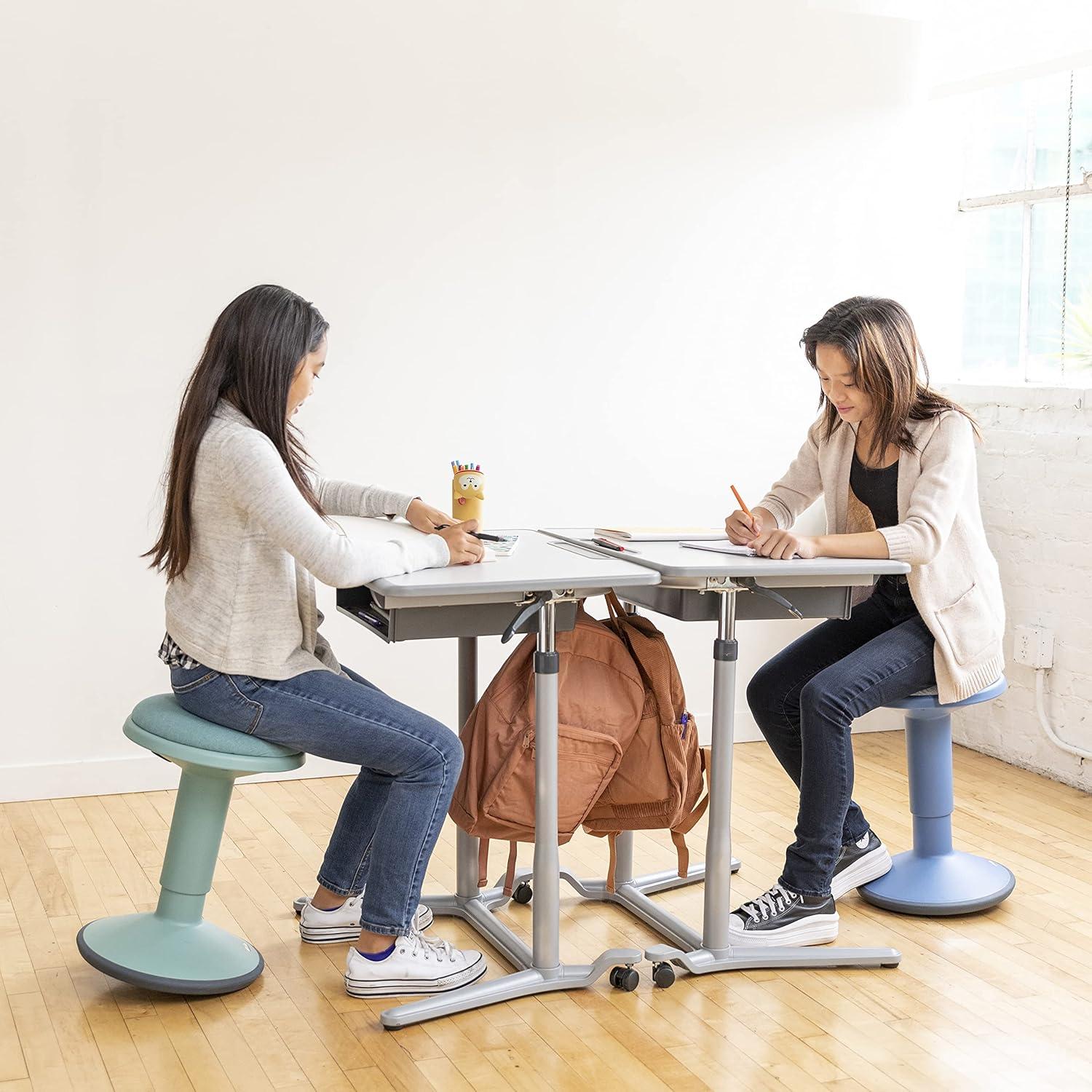 Seafoam Adjustable Wobble Stool with Cushioned Foam Seat