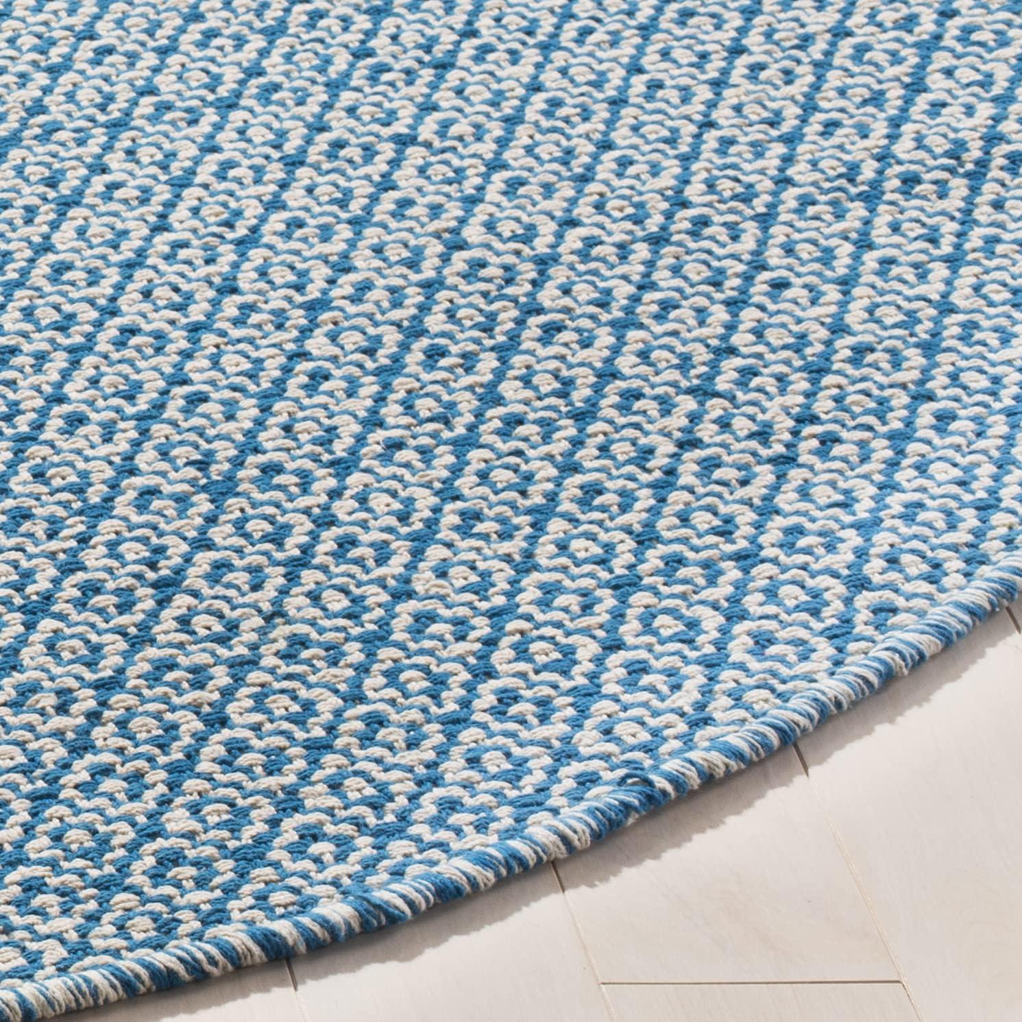 Montauk MTK717 Hand Woven Area Rug - Ivory/Blue - 6' Round - Safavieh.