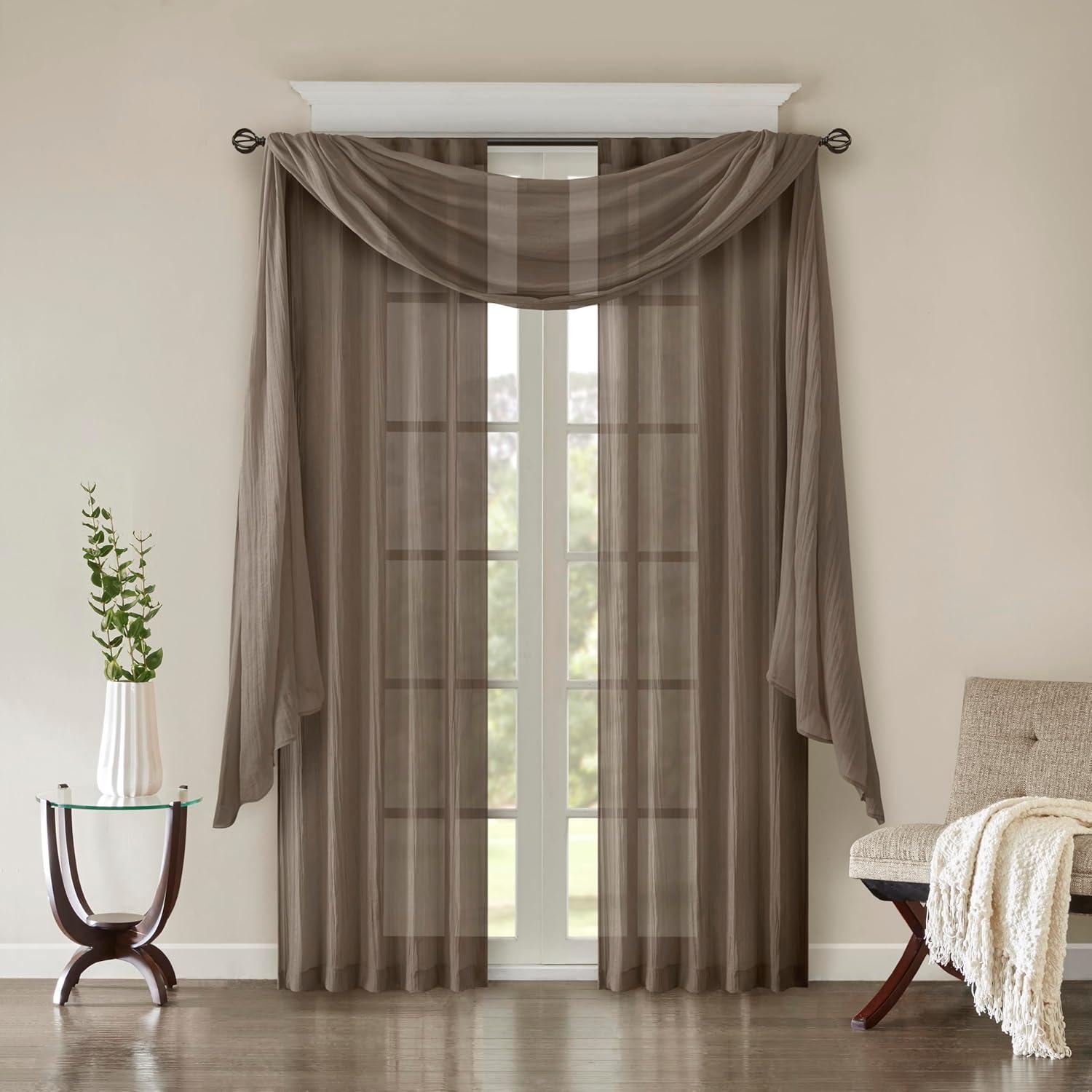 Madison Park Harper Solid Crushed Curtain Panel Pair (Set of 2)