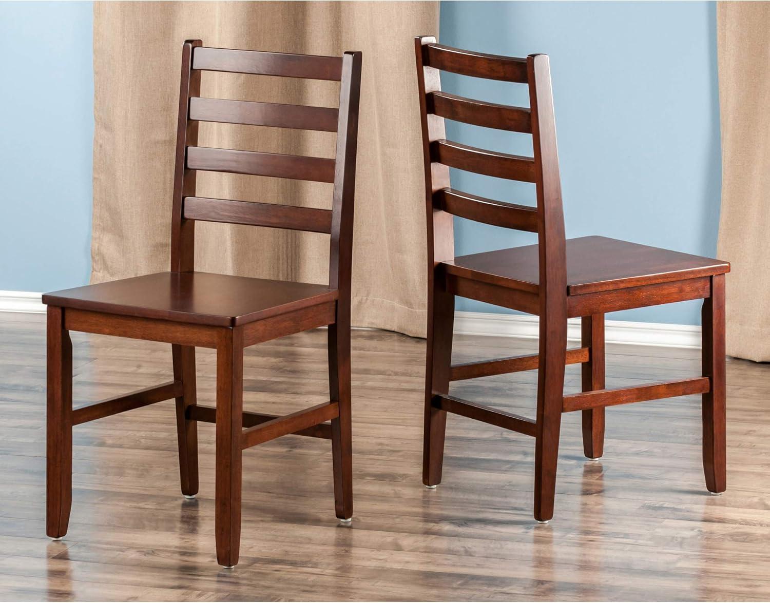 Winsome Wood Hamilton Ladder- Back Dining Chairs, 2-Pc Set, Walnut Finish