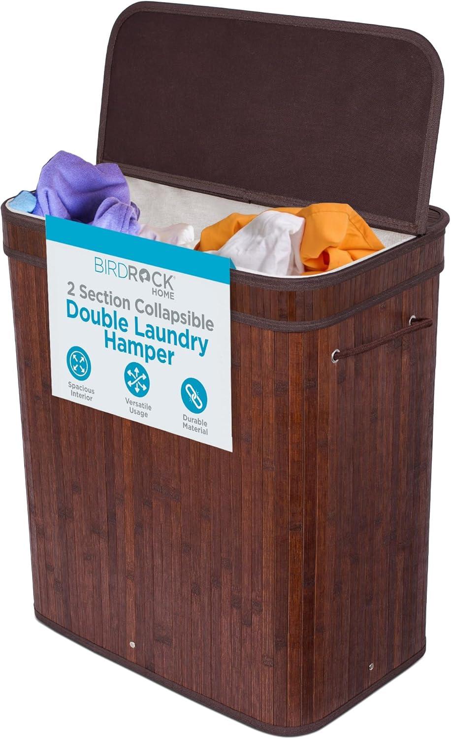 BirdRock Home Bamboo Laundry Sorter with Handles