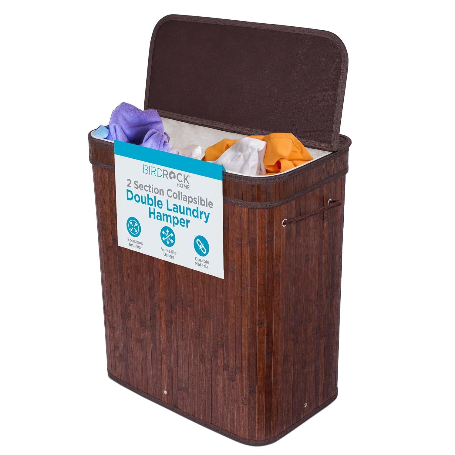 BirdRock Home Bamboo Laundry Sorter with Handles