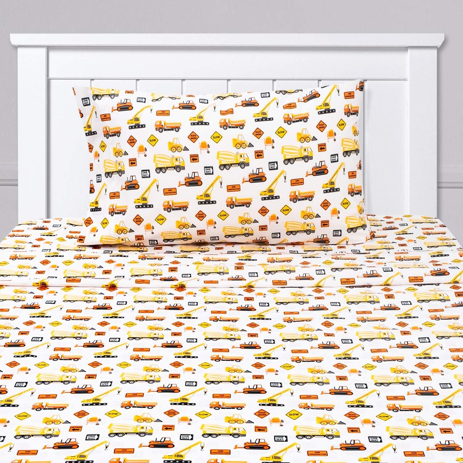 Construction Trucks Microfiber Kids' Sheet Set By Sweet Home Collection®