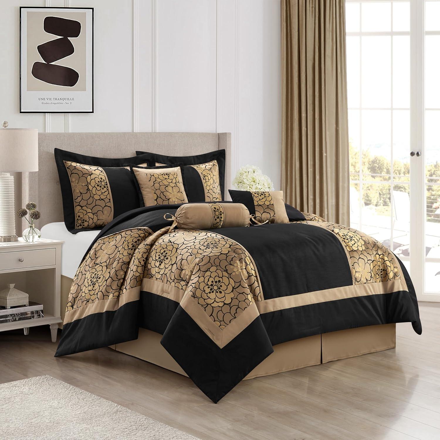 Nanshing America, Inc Kath 7 Piece Microfiber Modern & Contemporary Comforter Set