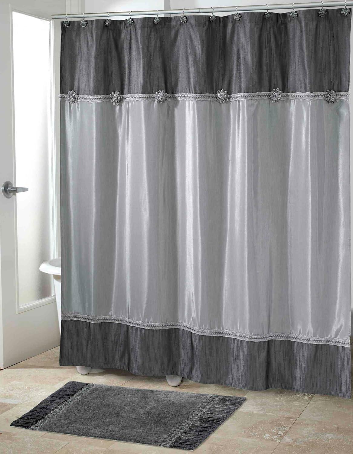 Avanti Linens Braided Medallion Shower Curtain & Hook Set