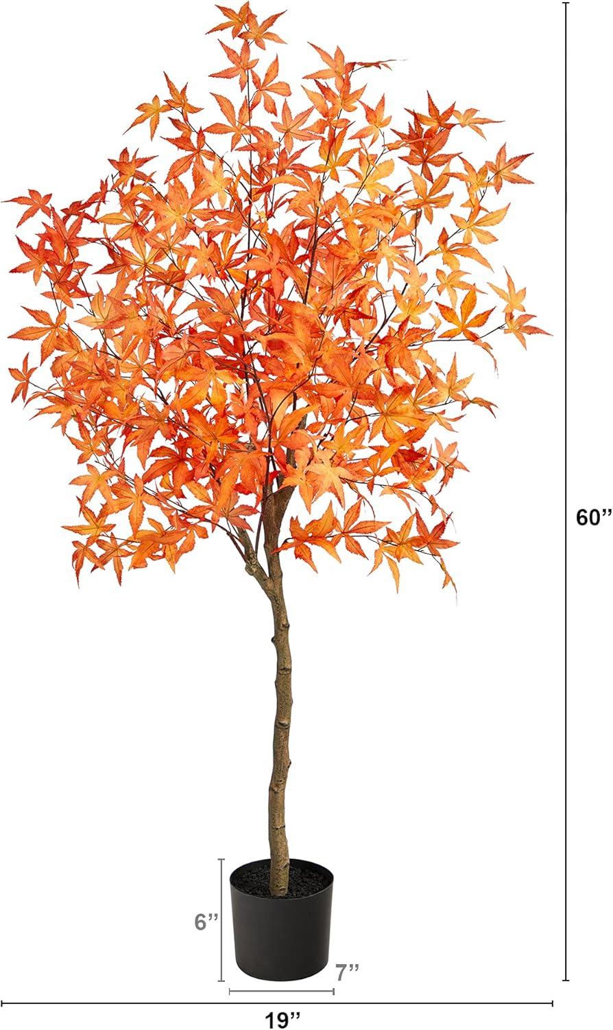 Nearly Natural 5-ft Autumn Maple Artificial Tree