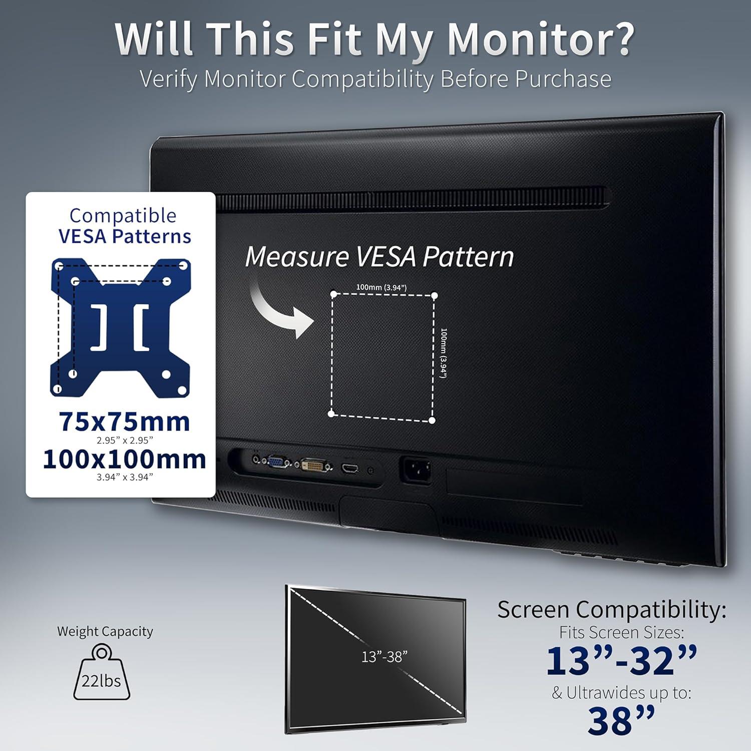 Vivo Single Monitor Extra Tall Desk Mount