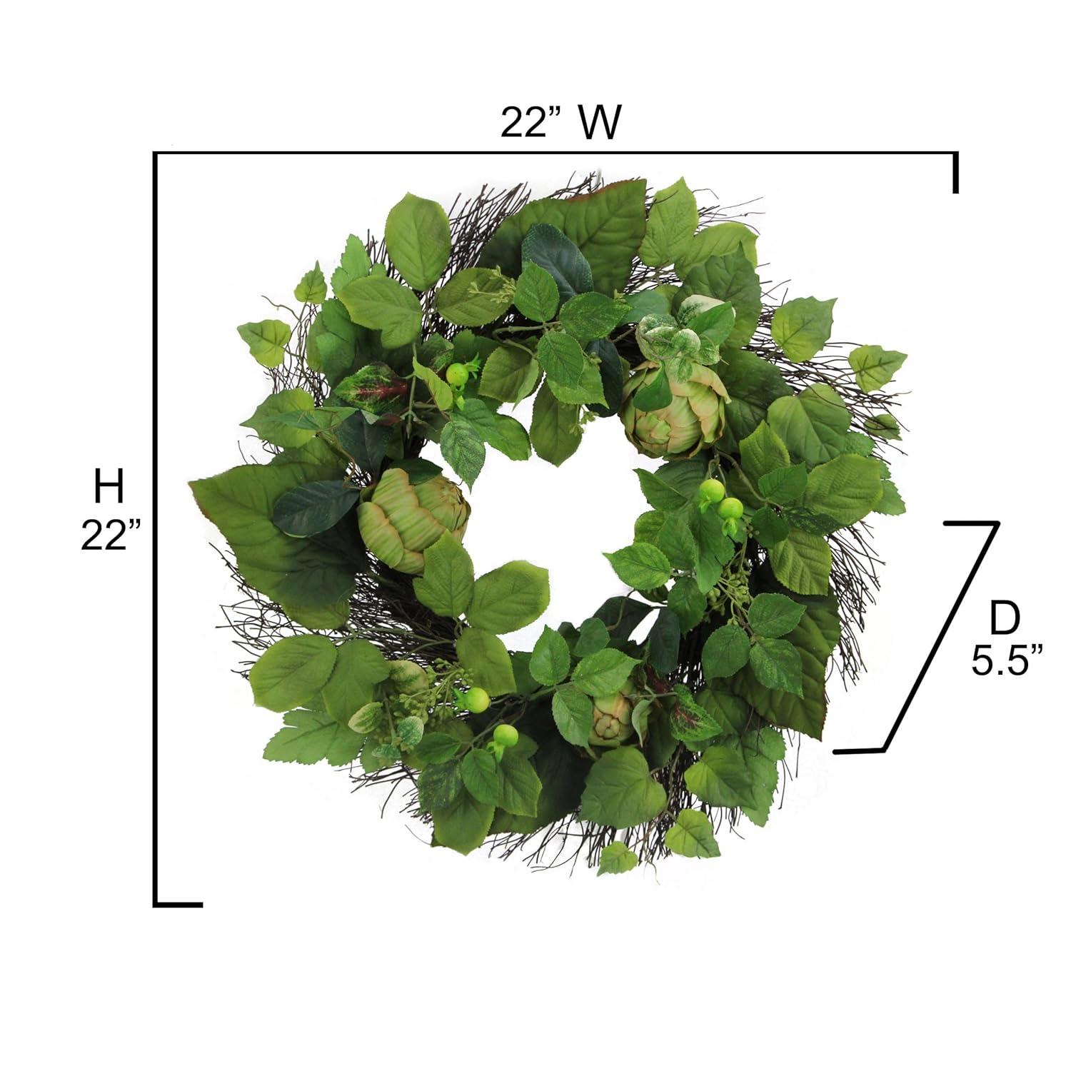 Admired By Nature 22" Artichoke Spring Greenery for Home Office Front Door Wreath, Wall Hanging Arrangement Decoration