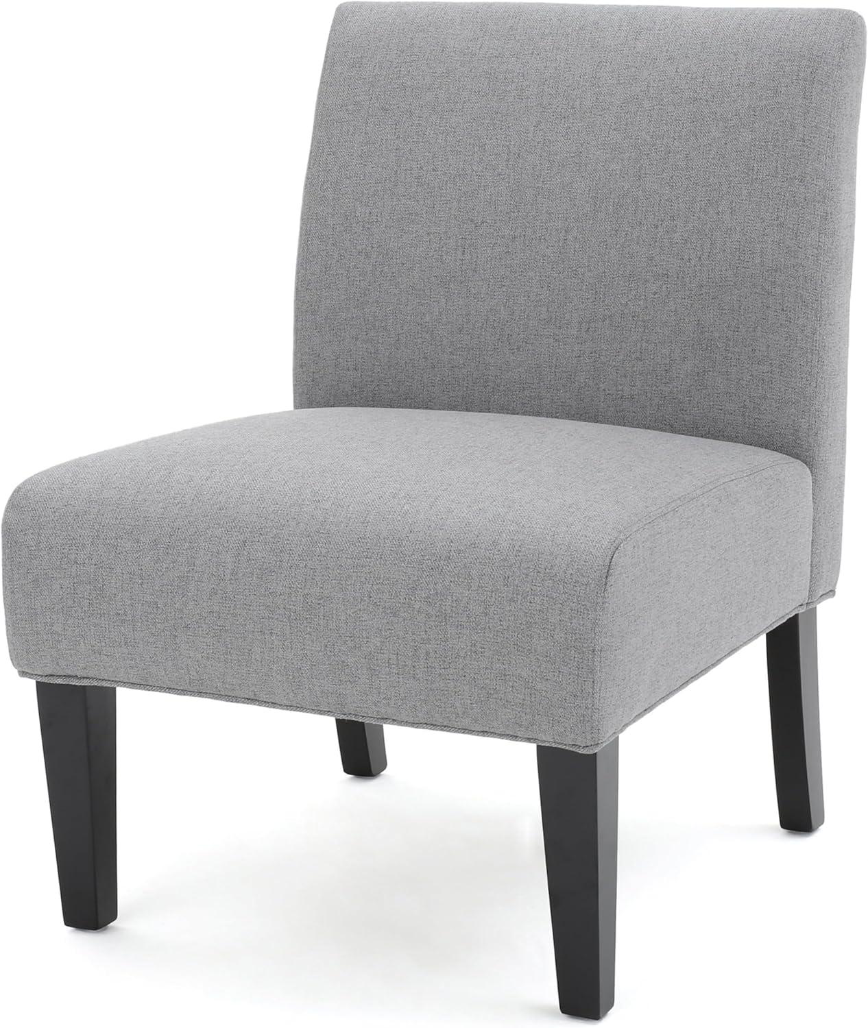 Set of 2 Kendal Gray Geometric Rubberwood Slipper Accent Chairs