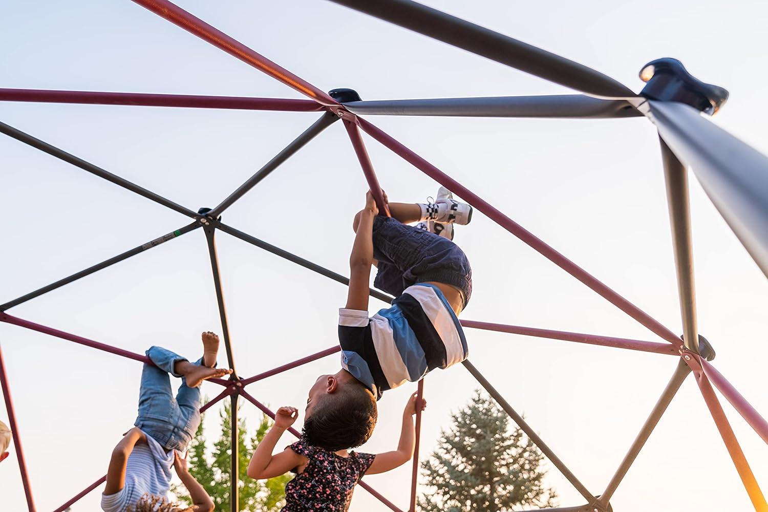 Lifetime Kid's Outdoor 5.5 ft. H x 11 ft. W Dome Climber, Berry and Brown (91088)