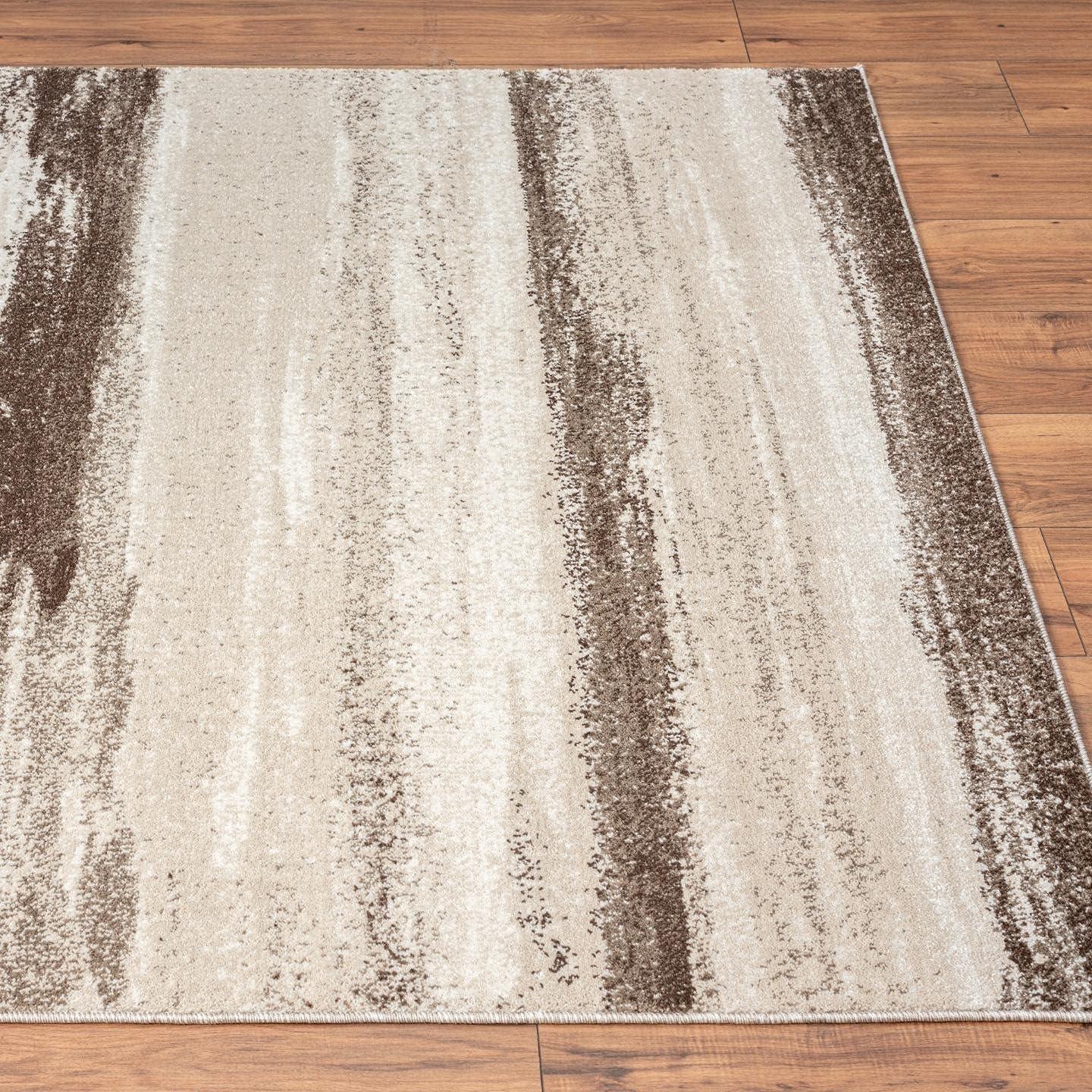 Abstract Blue/Beige/Gray Area Rug